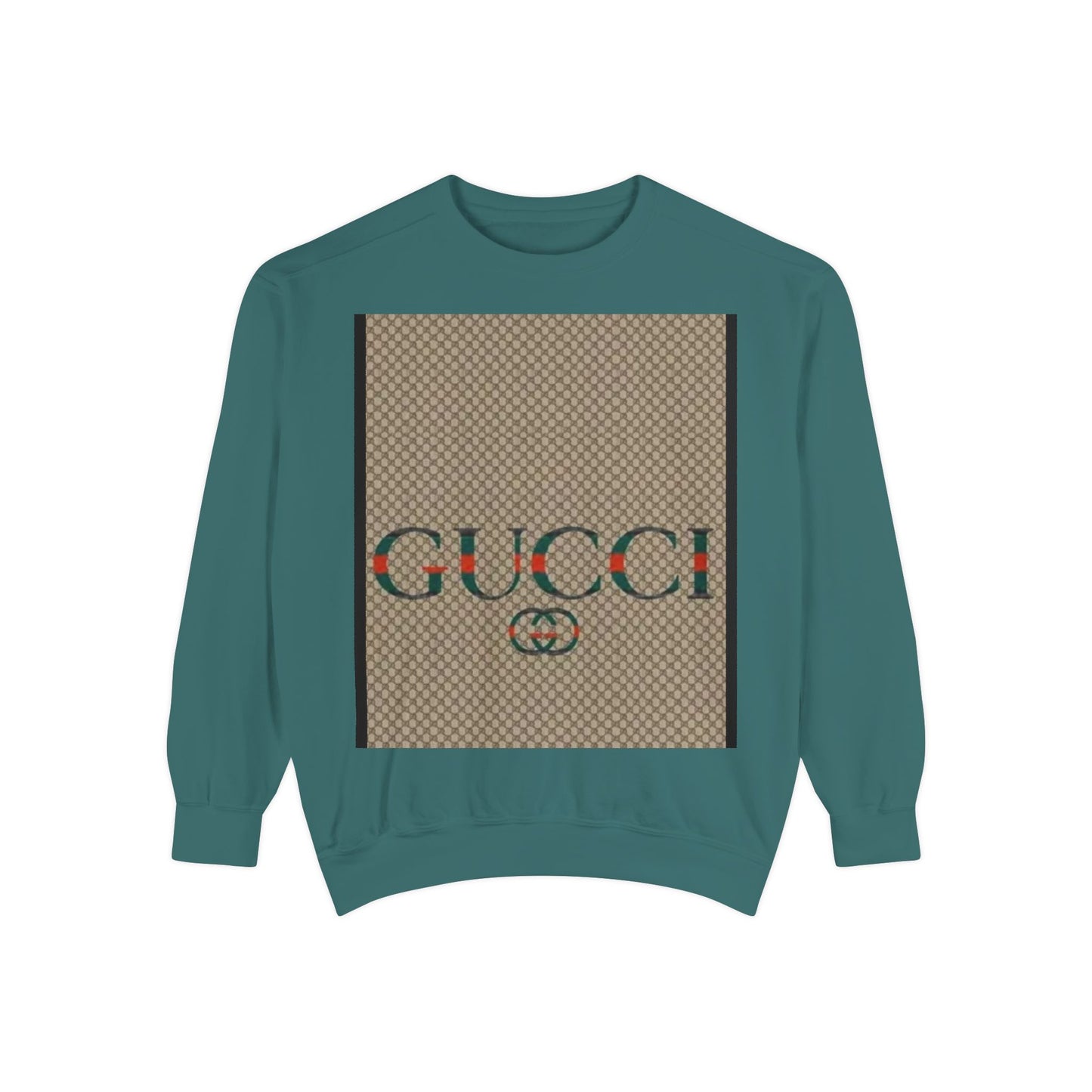 Fashionable Unisex Garment-Dyed Sweatshirt with GUCCI Design