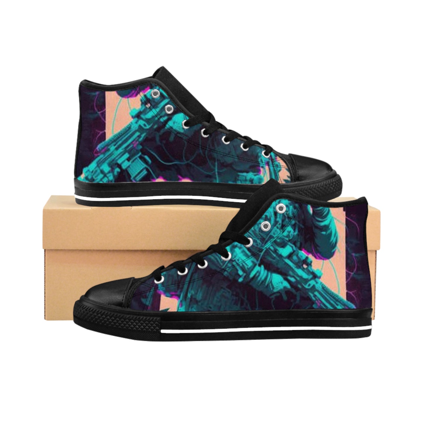 Stylish Women's Graphic Sneakers - Vibrant Retro Design