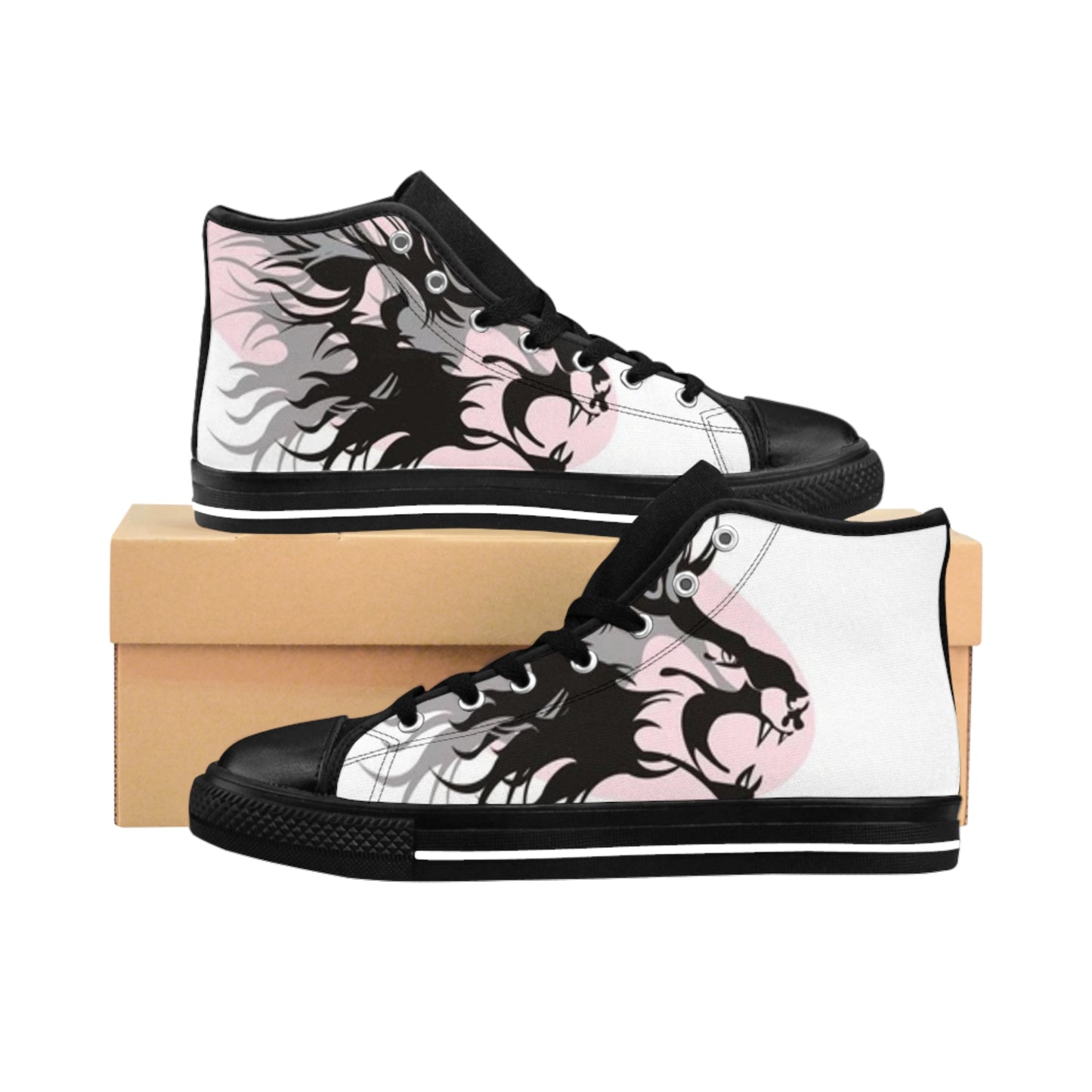 Unique Turtle Print High-Top Sneakers for Men - Stylish and Comfortable Footwear