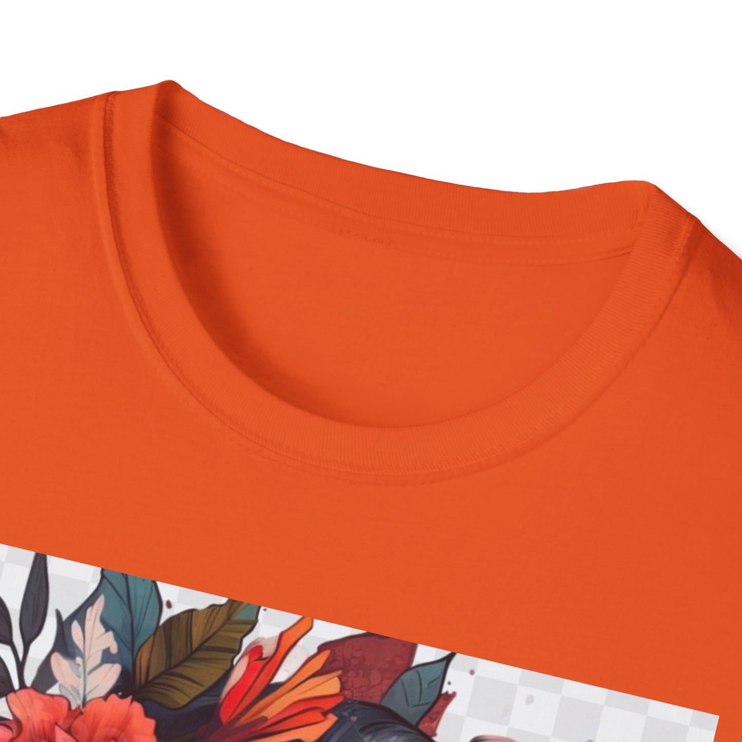 Bold Floral Art Unisex Softstyle T-Shirt