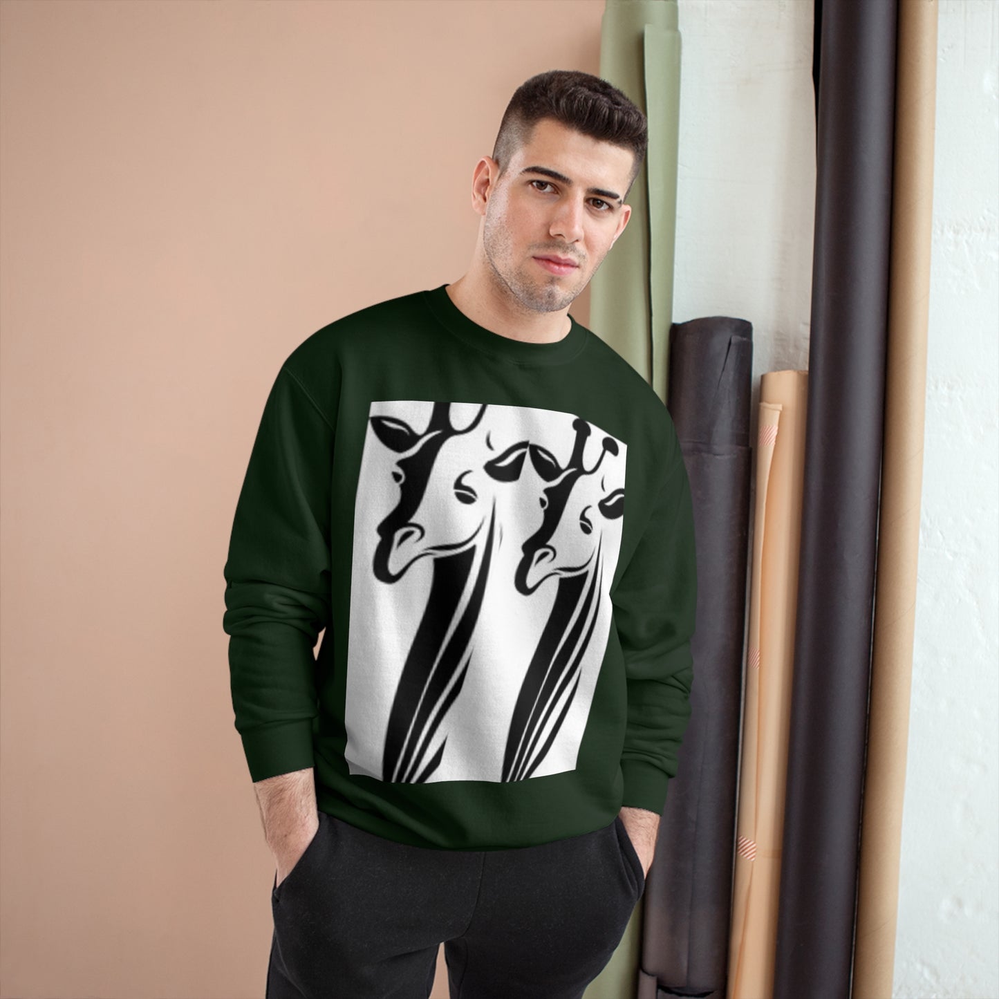 Giraffe Lovers Champion Sweatshirt - Cozy Wildlife Apparel