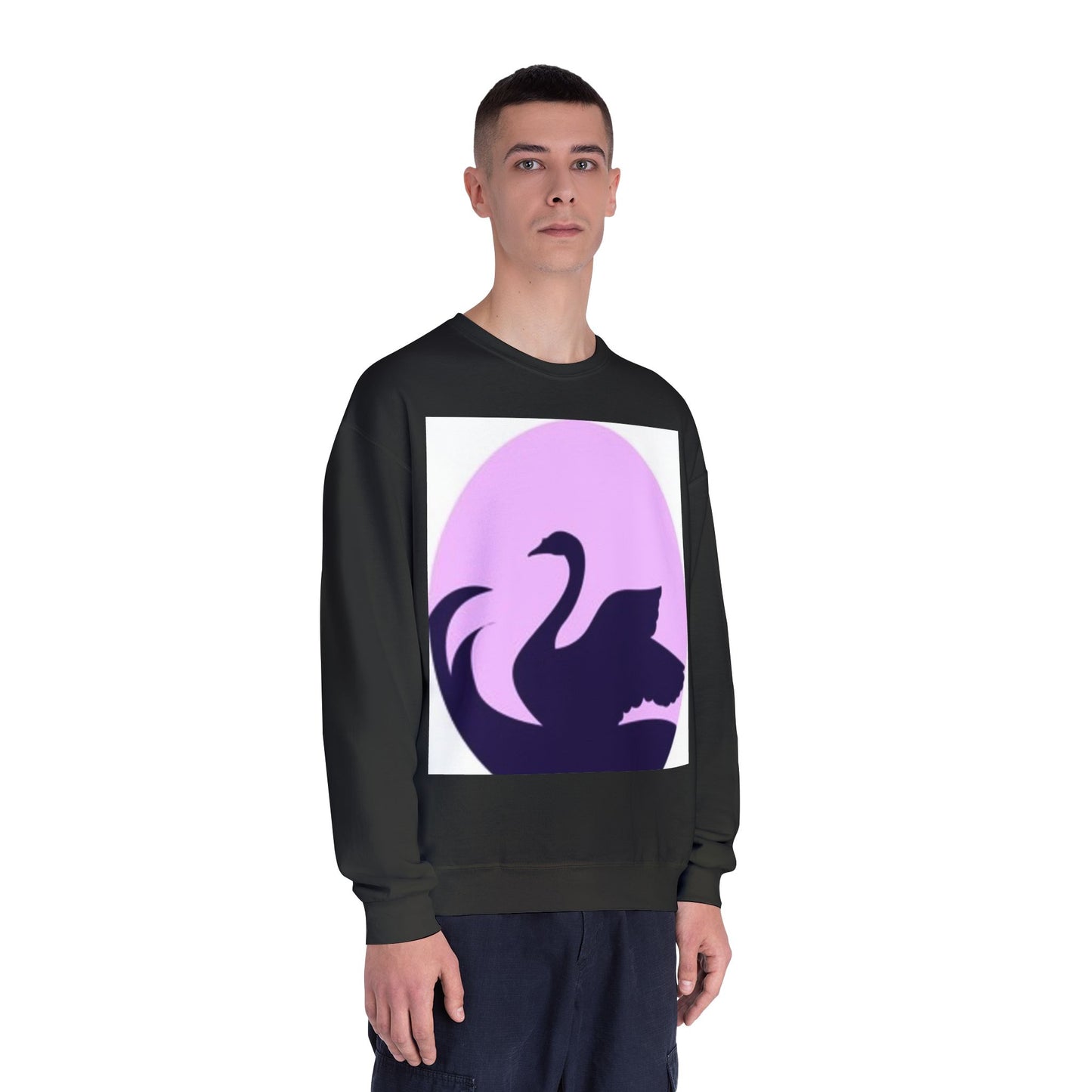 Elegant Swan Silhouette Unisex Crewneck Sweatshirt - Cozy Spring Fashion