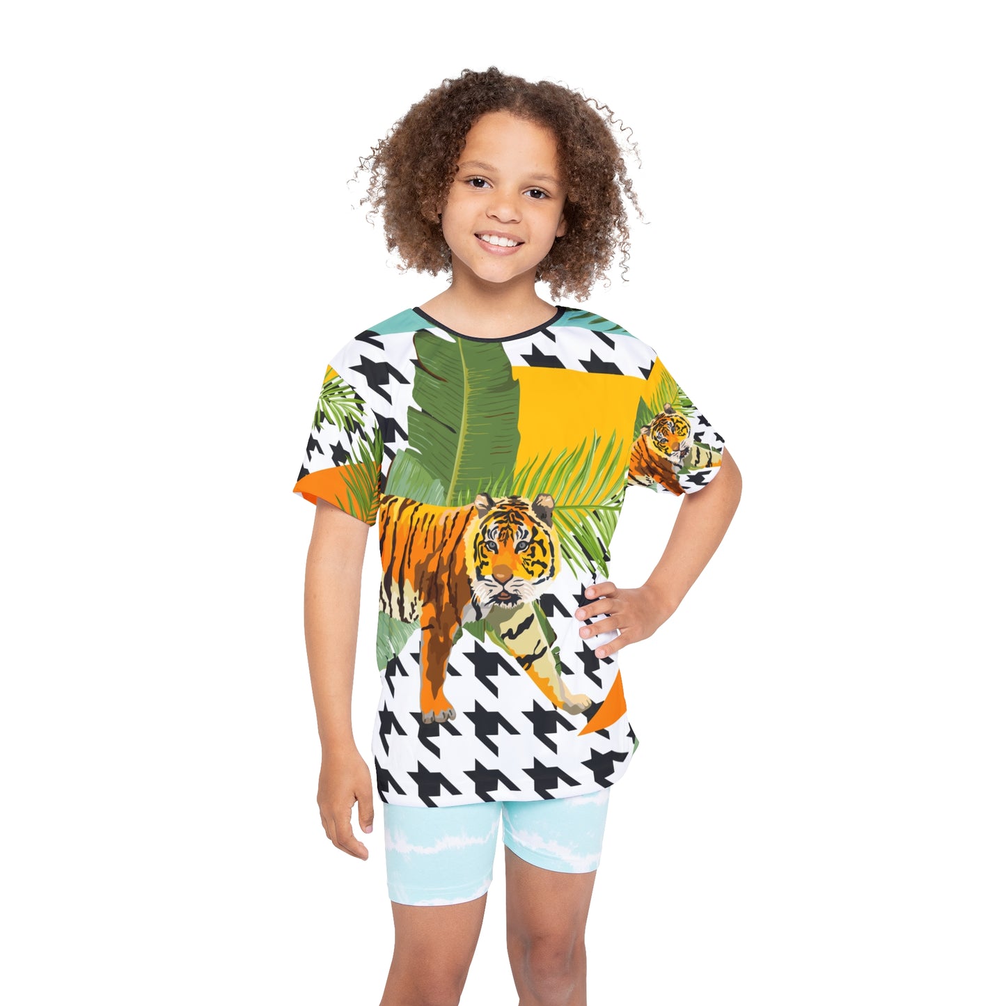 Vibrant Kids Sports Jersey with Tiger Print - Perfect for Active Youngsters