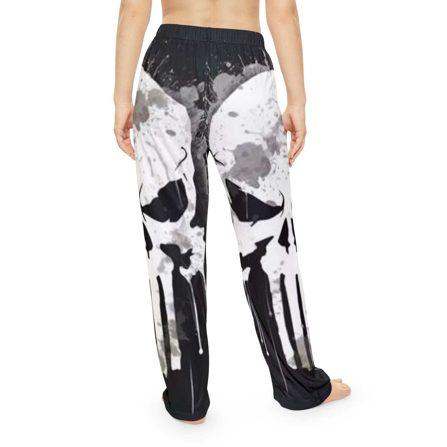 Edgy Skull Print Women's Pajama Pants - Comfortable Loungewear for Sleep and Relaxation