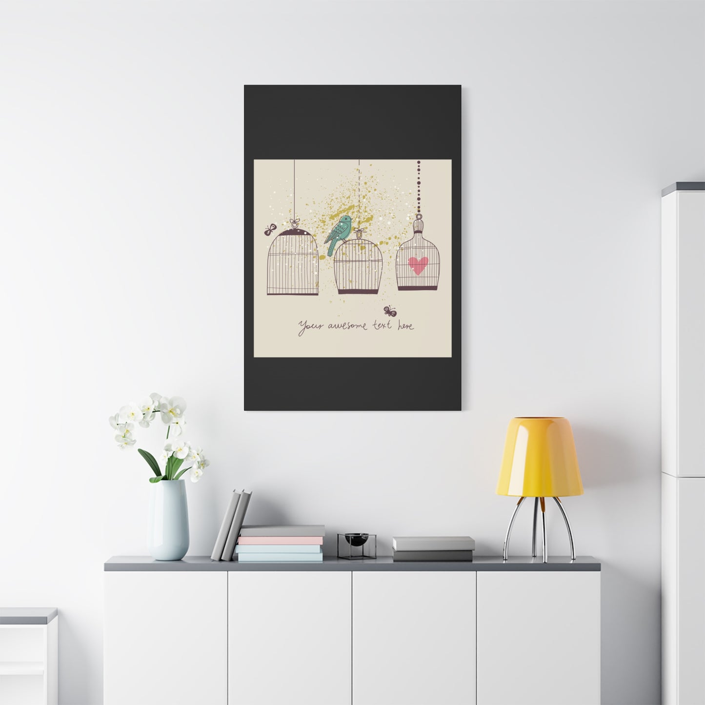 Whimsical Birdcage Canvas Wall Art - Personalized Home Decor