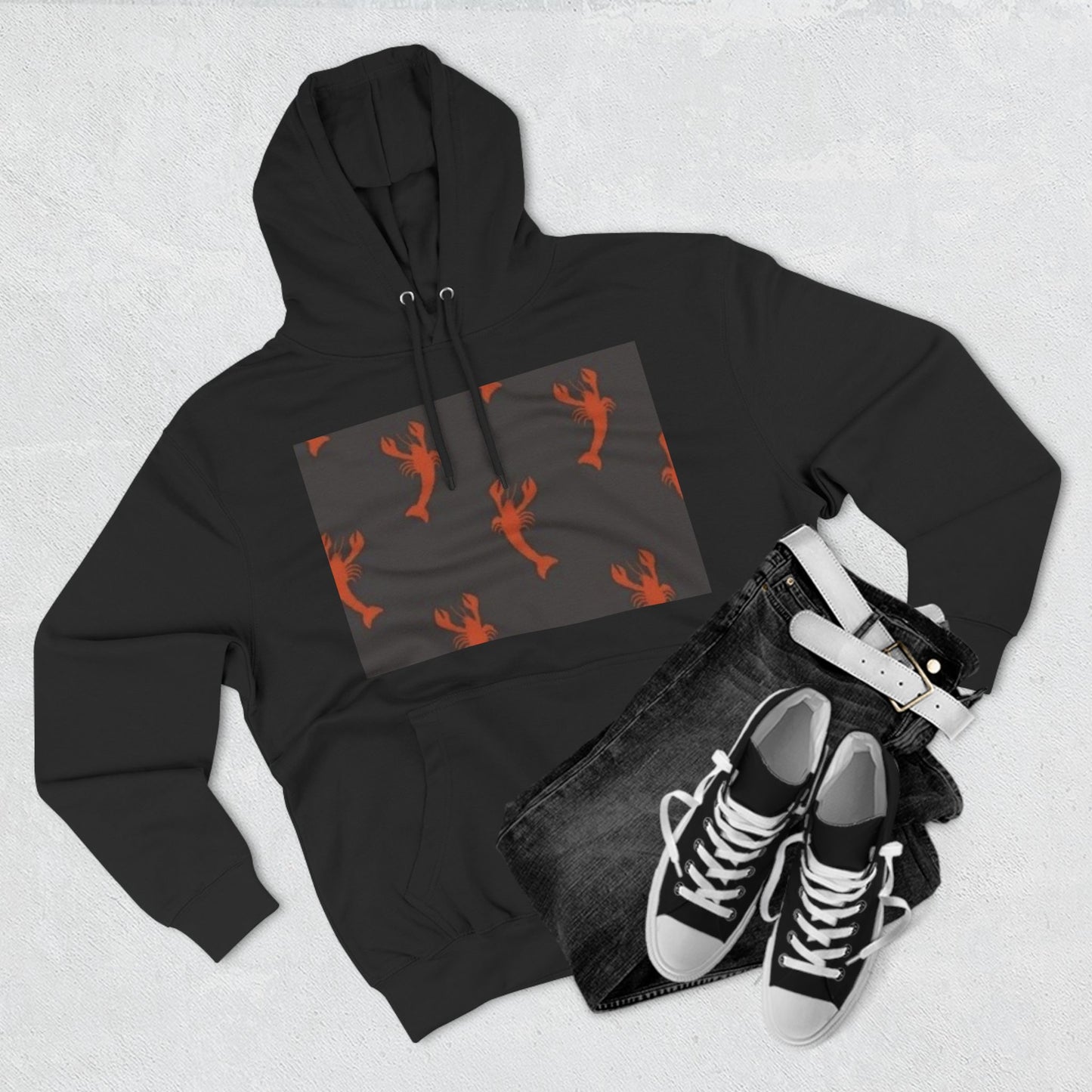 Lobster Print Fleece Hoodie - Perfect for Seafood Lovers
