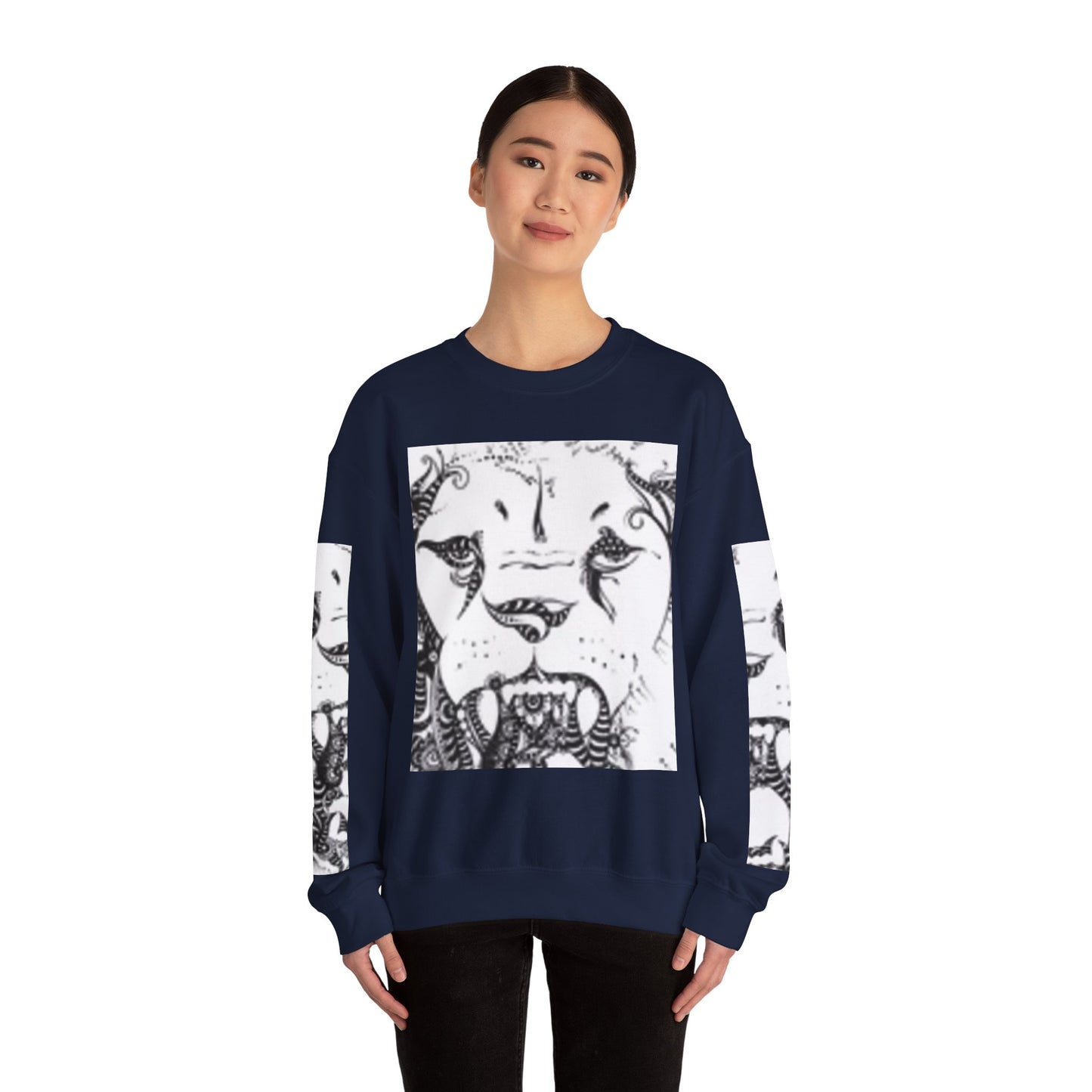 Wild Spirit Lion Graphic Crewneck Sweatshirt | Unisex Heavy Blend