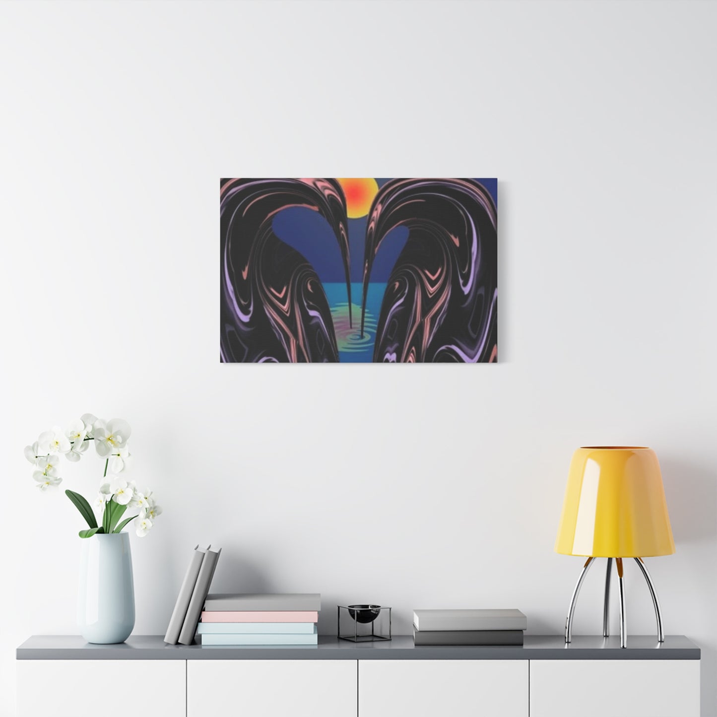 Romantic Abstract Canvas Art - Heart-Shaped Design for Home Decor