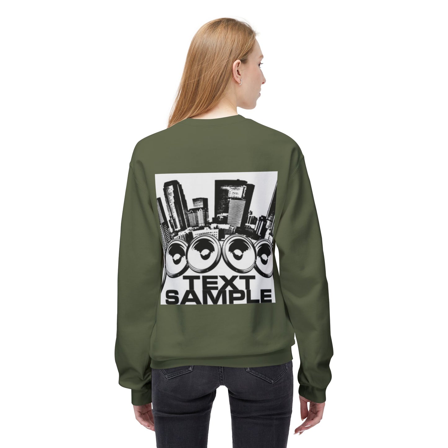 Urban Vibe Sound Wave Crewneck Sweatshirt - Unisex Fleece with Cityscape Design