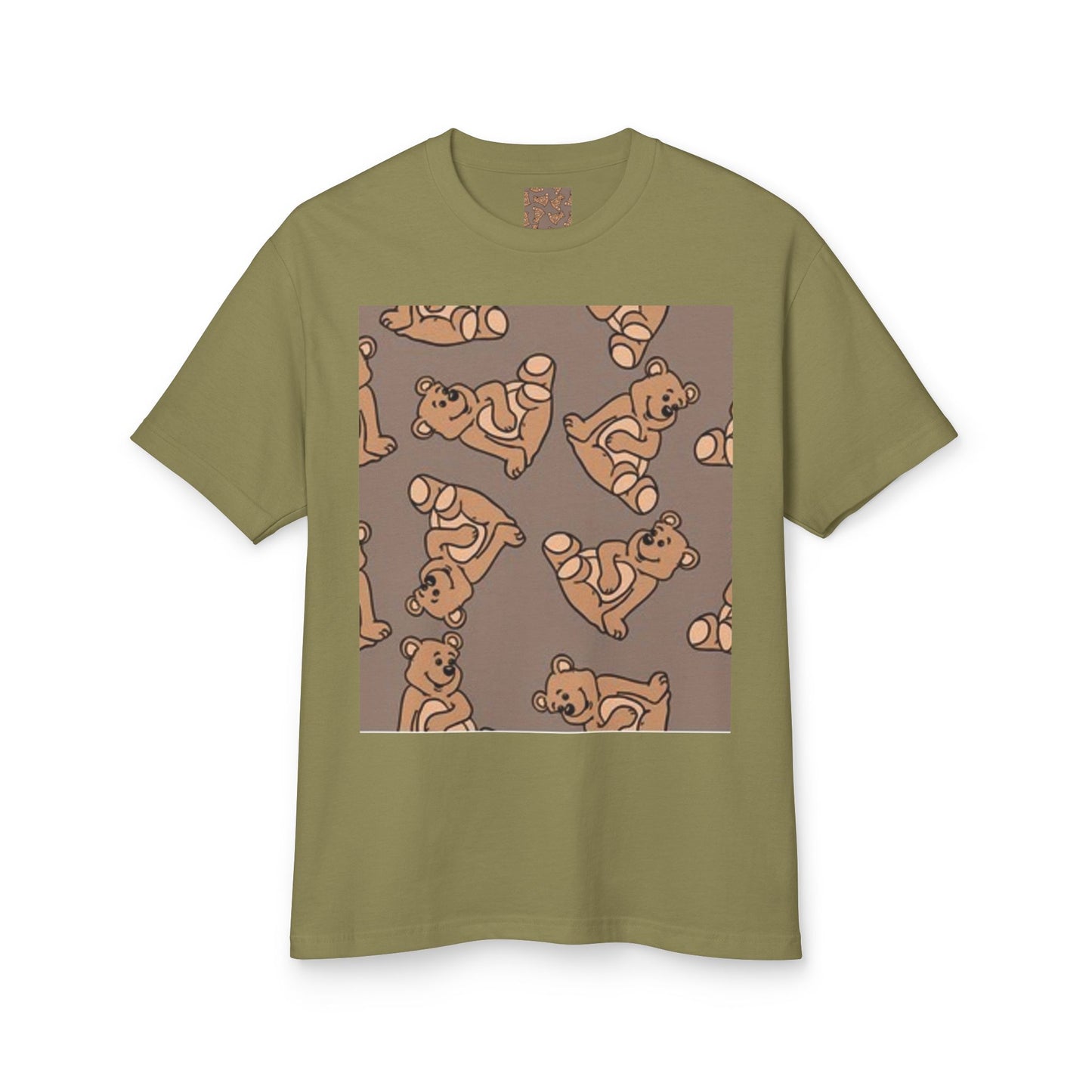 Cute Bear Print Unisex Heavyweight Tee - Perfect for Gifts & Casual Outfits