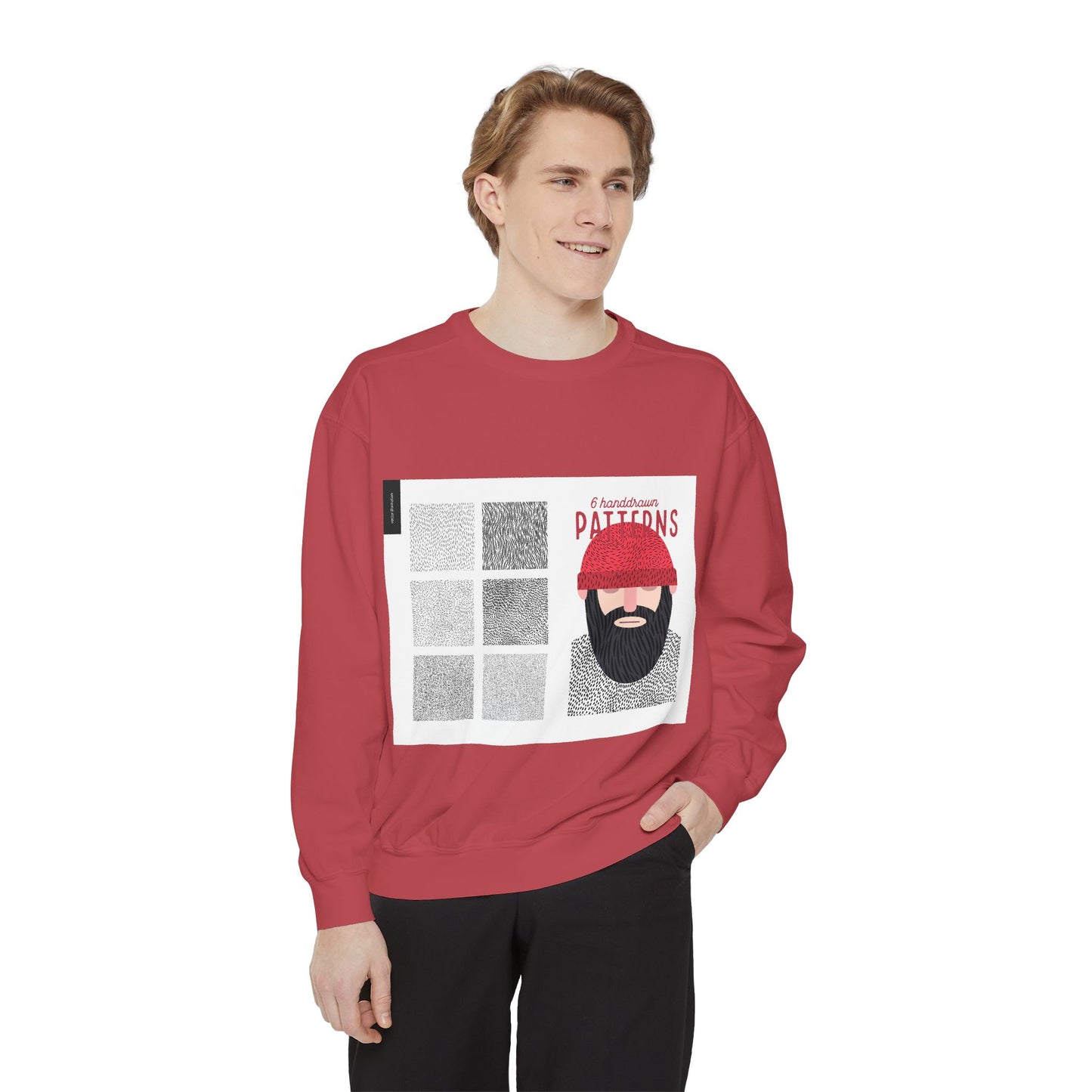 Creative Patterns Unisex Garment-Dyed Sweatshirt - Unique Design for Comfort & Style