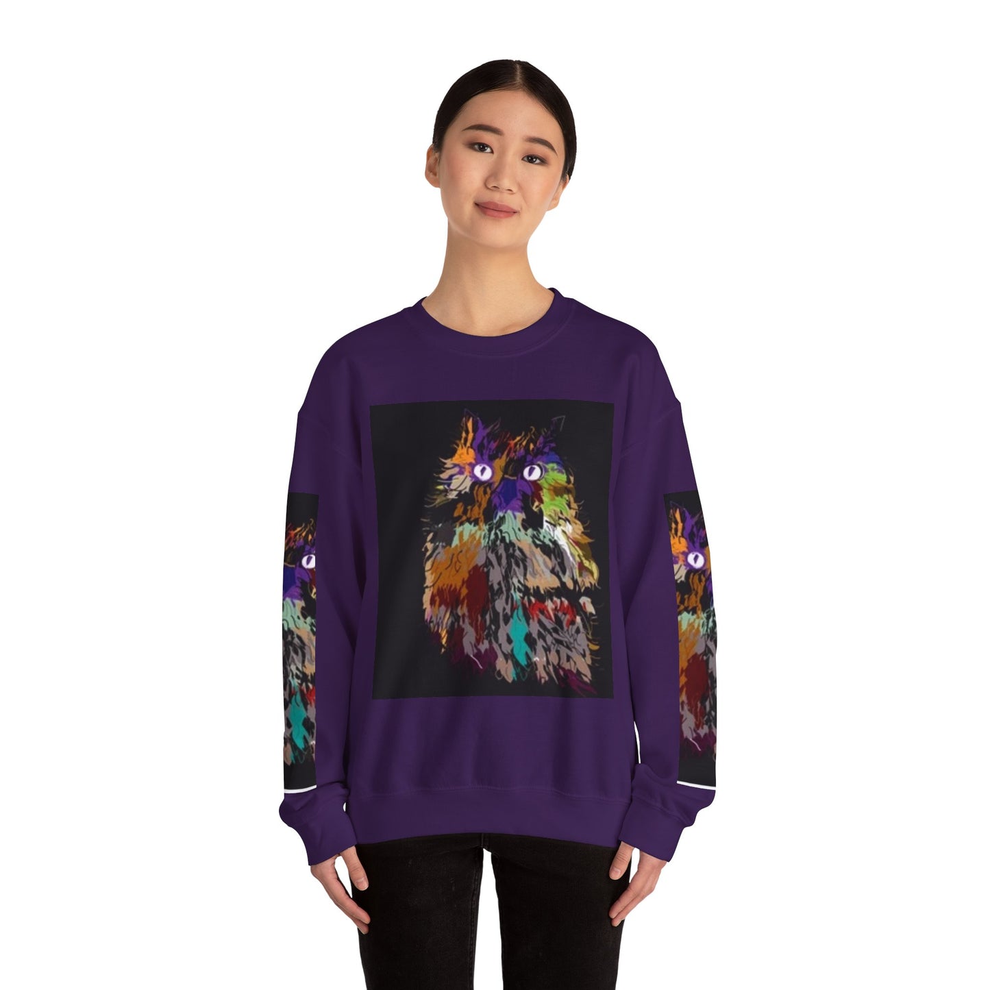 Colorful Owl Crewneck Sweatshirt - Unisex Heavy Blend™ - Cozy Art Wear for Animal Lovers