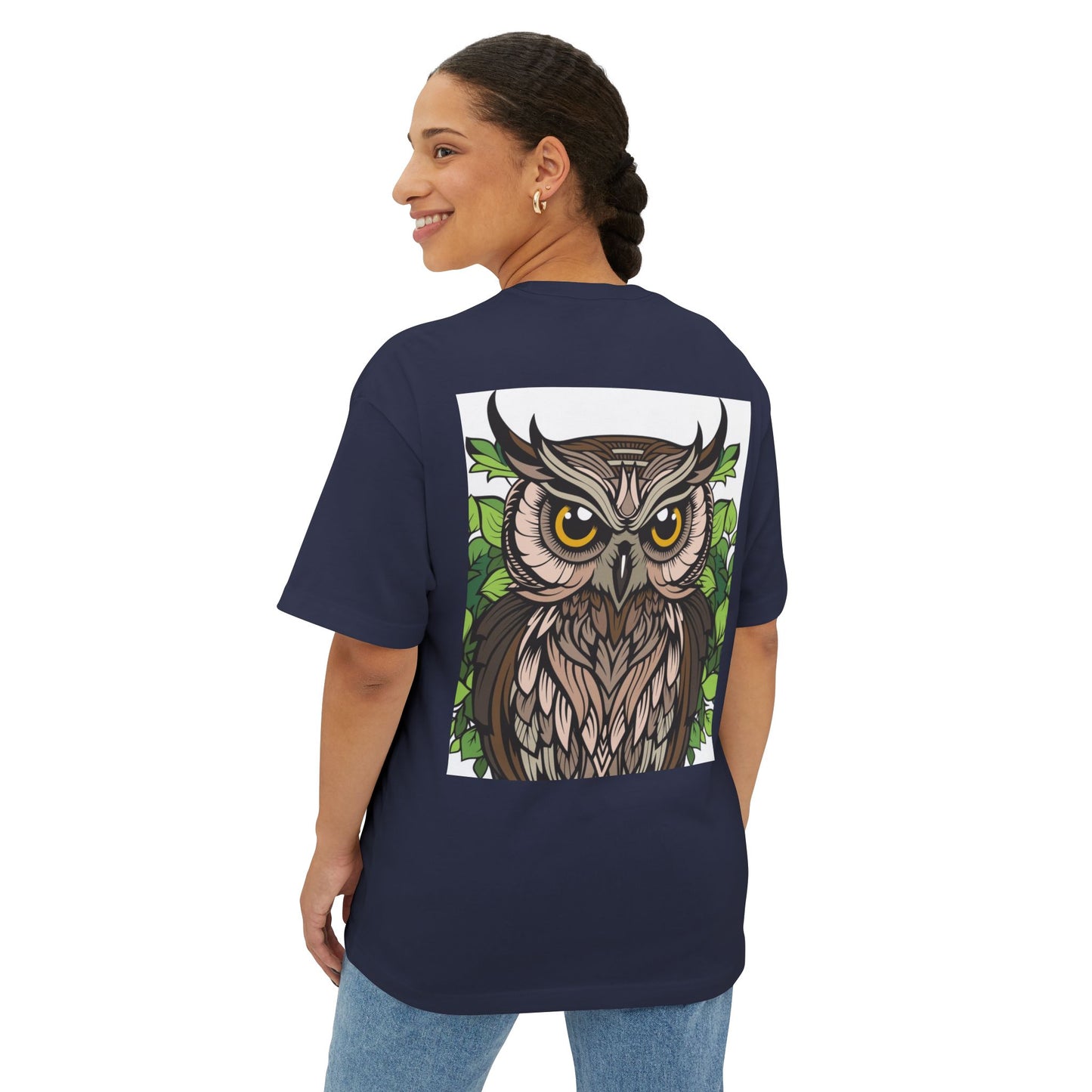 Wildlife Graphic Oversized T-Shirt - Snake & Owl Design