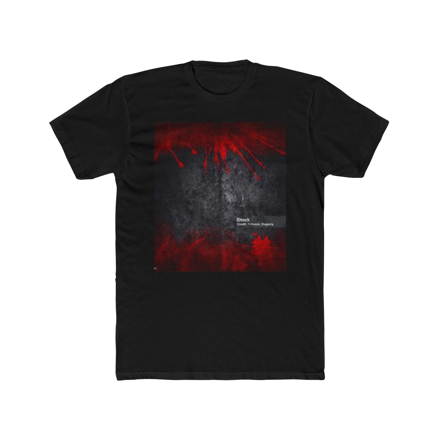 Unisex Cotton Crew Tee - Edgy Red Abstract Design