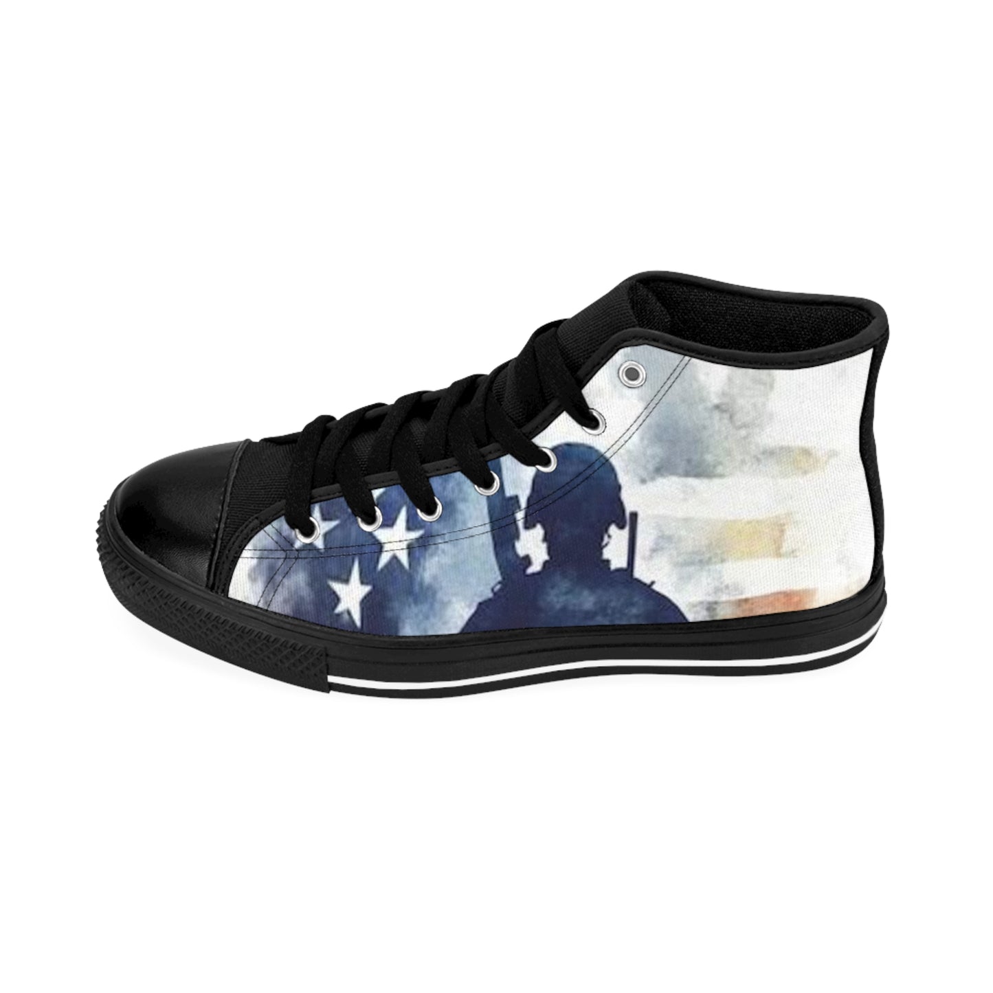 Patriotic High-Top Sneakers - USA Flag Design