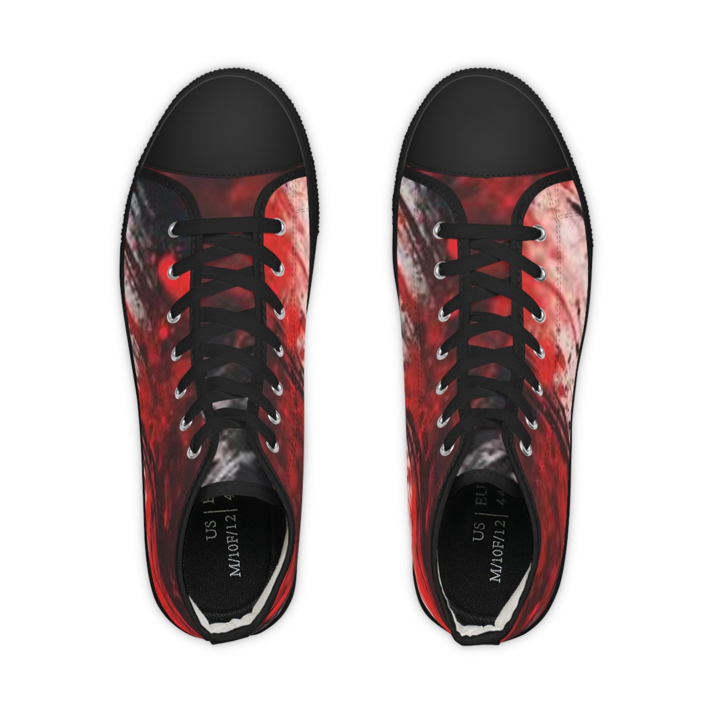 Artistic High Top Sneakers - Bold Red Design for Unique Style