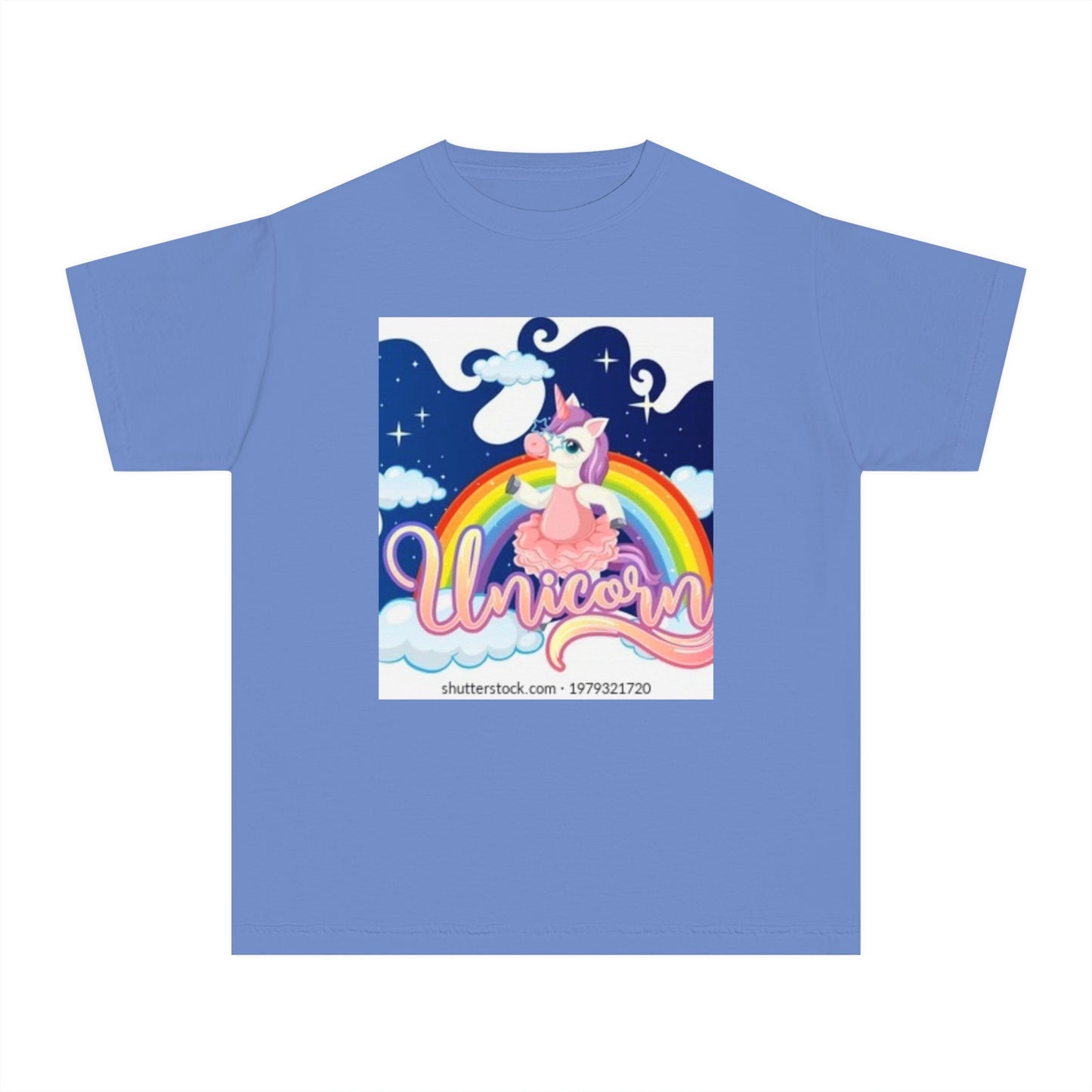 Youth Unicorn Midweight Tee - Colorful Rainbow Graphic T-Shirt