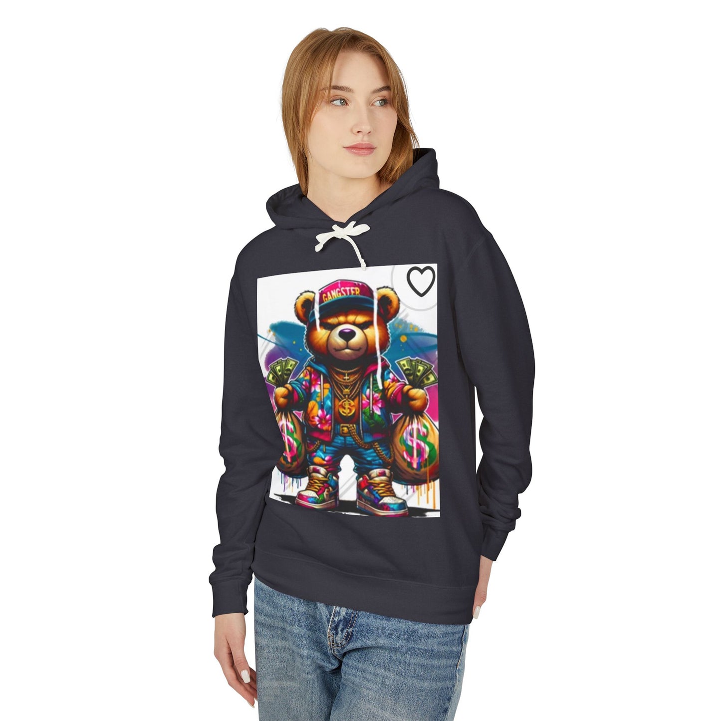 Trendy Bear Money Sweatshirt - Unisex Lightweight Hoodie for Gamers & Streetwear Fans