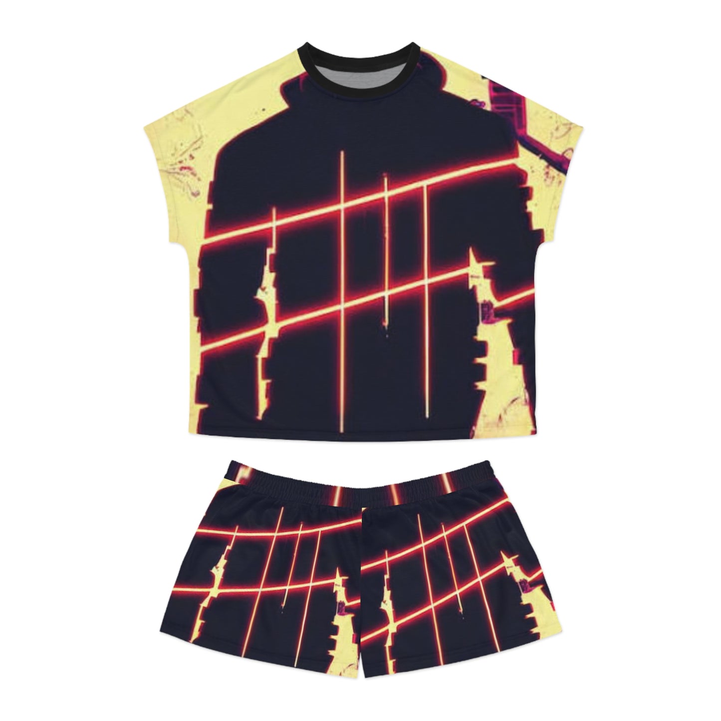 Neon Glow Women's Short Pajama Set - Stylish & Comfortable Sleepwear