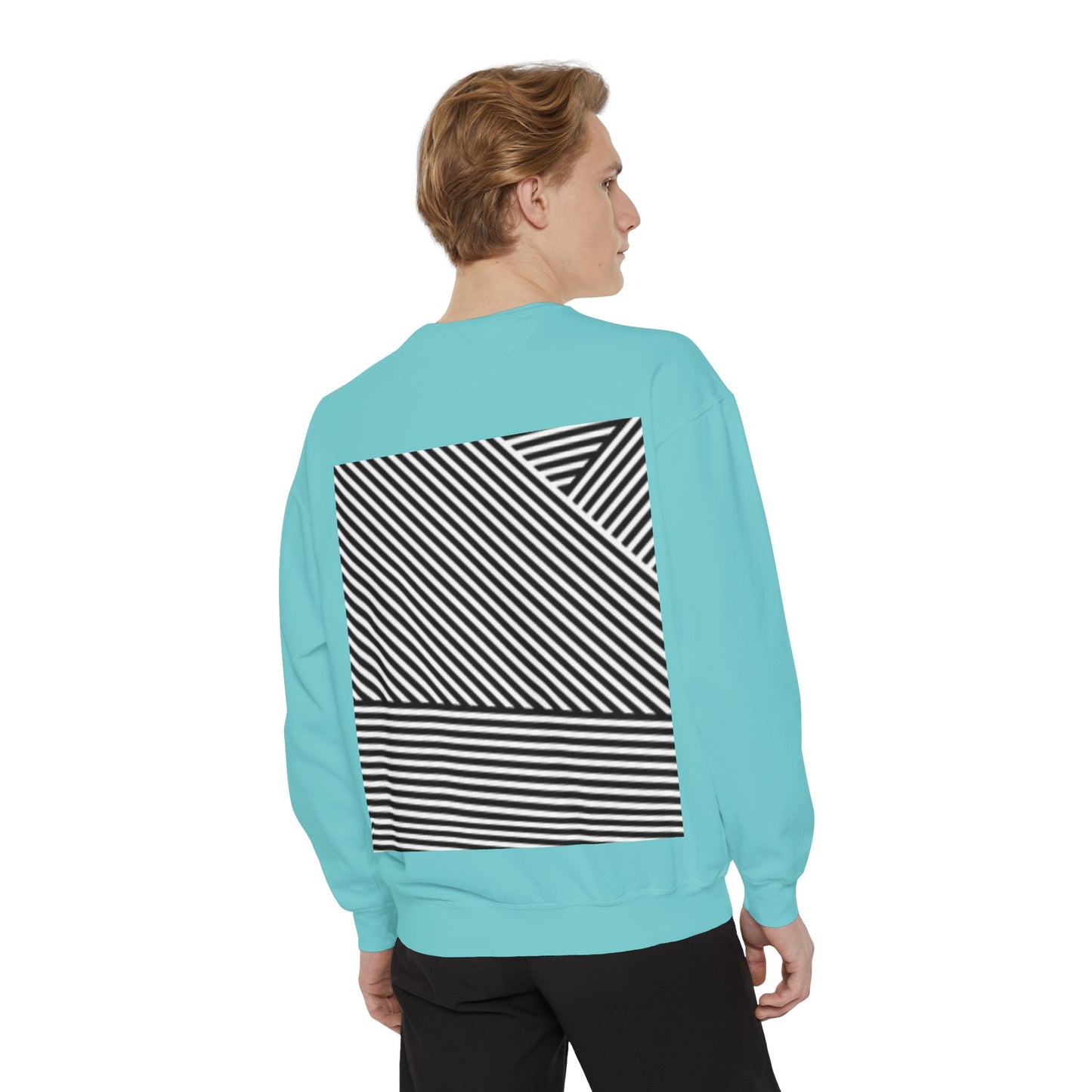 Unique Unisex Garment-Dyed Sweatshirt with Intricate Graphic Design