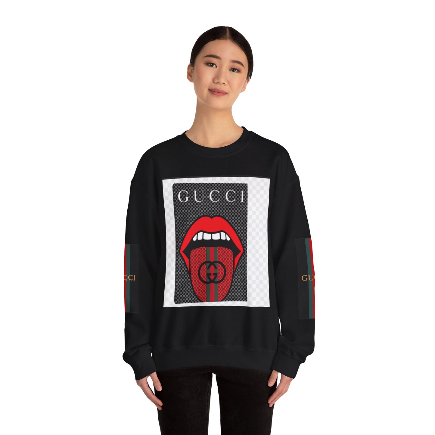 Gucci Inspired Unisex Heavy Blend Crewneck Sweatshirt - Bold Graphic Design