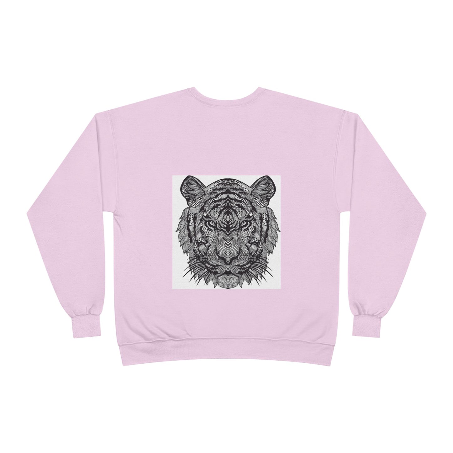 Unisex EcoSmart Tiger Graphic Crewneck Sweatshirt - Bold Black & White Design