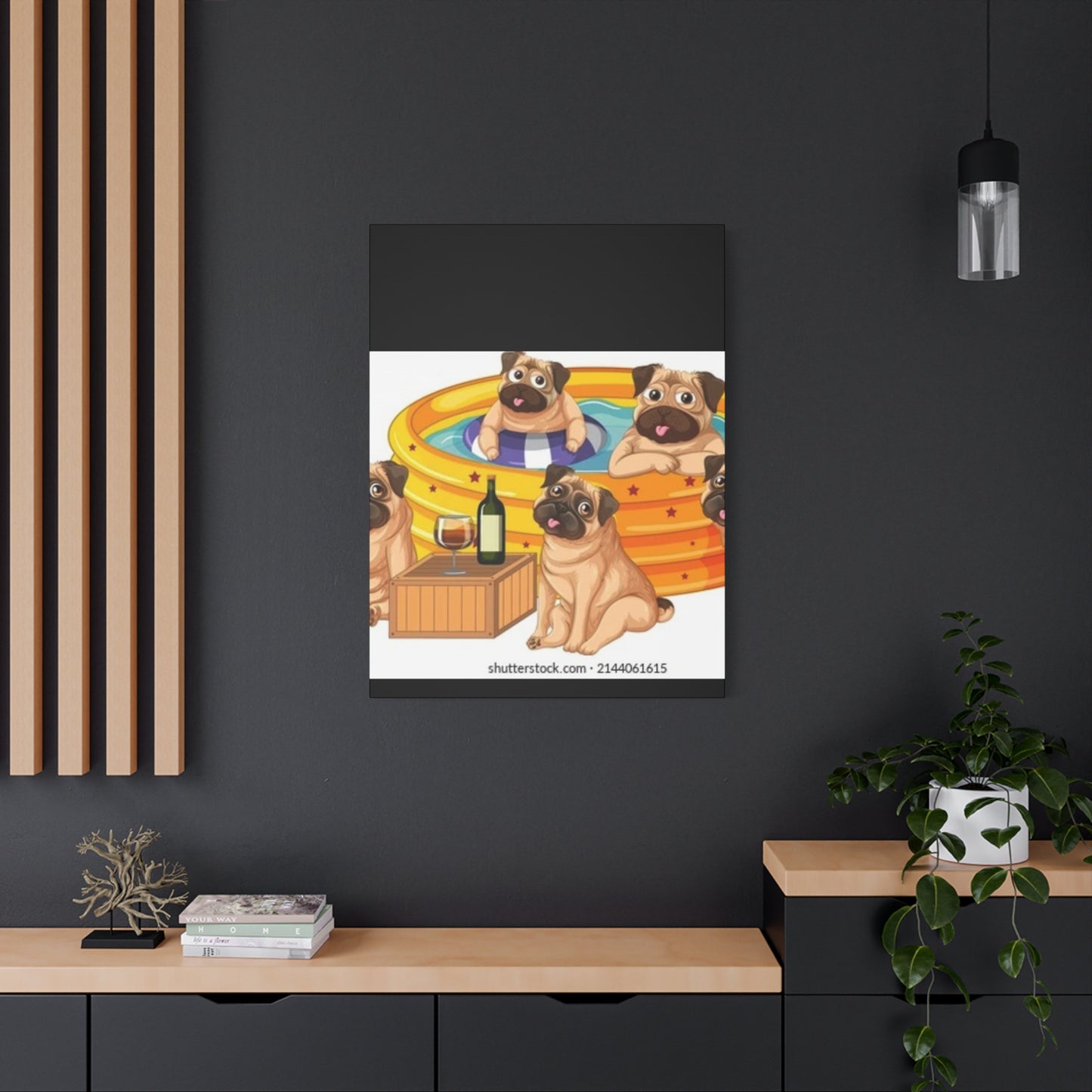 Pug Pool Party Canvas Art - Fun Pet Decor