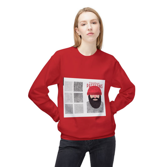 Beard Patterns Unisex Fleece Crewneck Sweatshirt - Cozy & Stylish