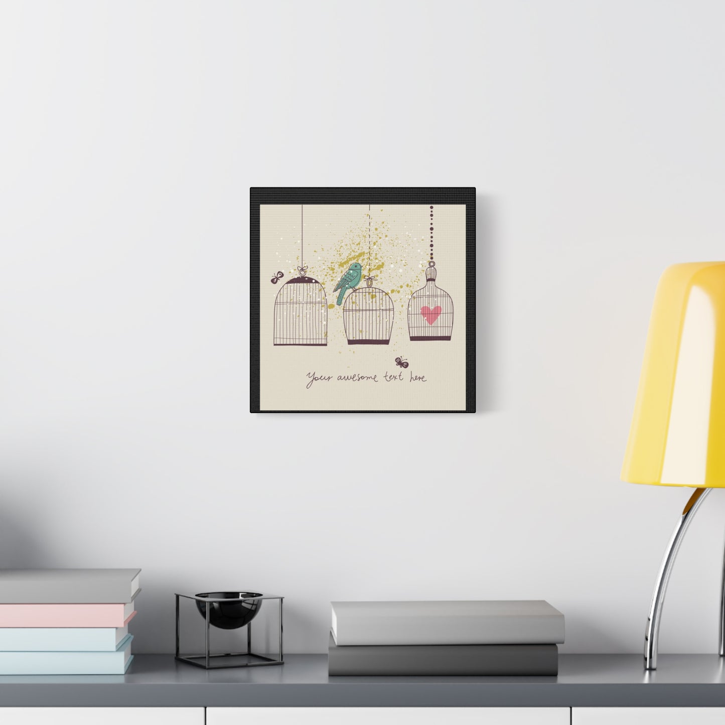 Whimsical Birdcage Canvas Wall Art - Personalized Home Decor