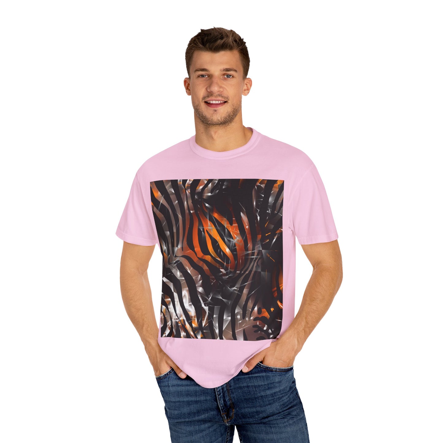Vibrant Jungle Print Unisex Garment-Dyed T-Shirt