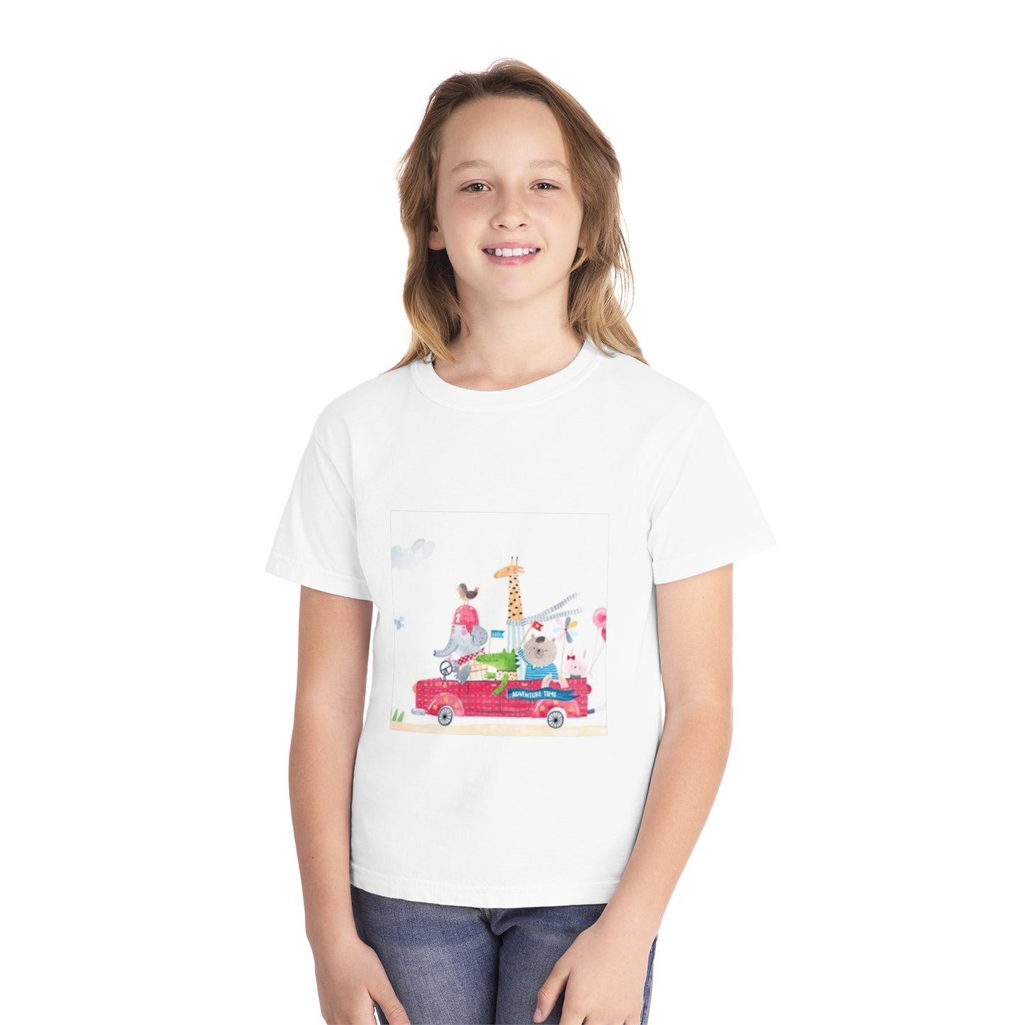 Fun Animal Adventure Youth Midweight Tee - Colorful Kids Tee for Playtime