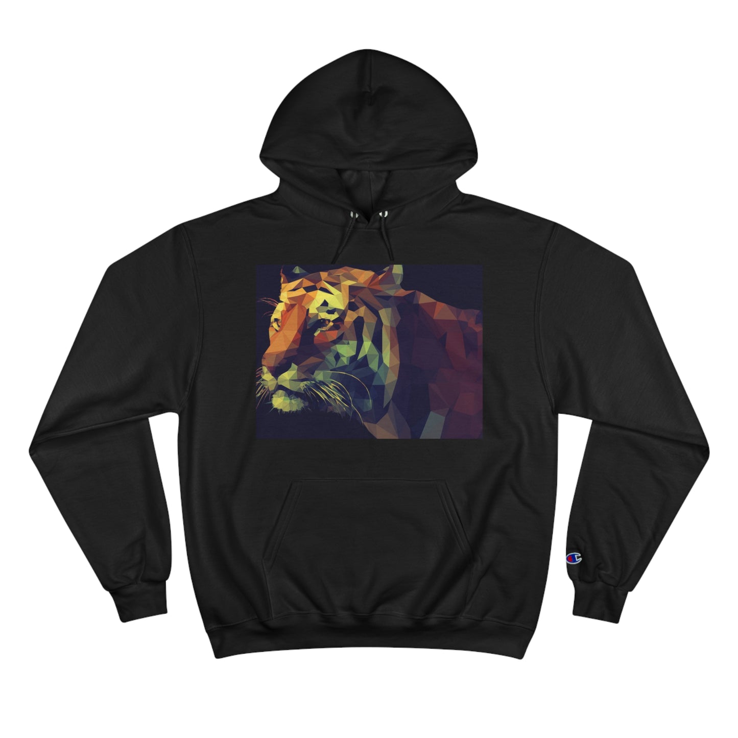 Champion Hoodie with Abstract Tiger Design - Perfect for Animal Lovers