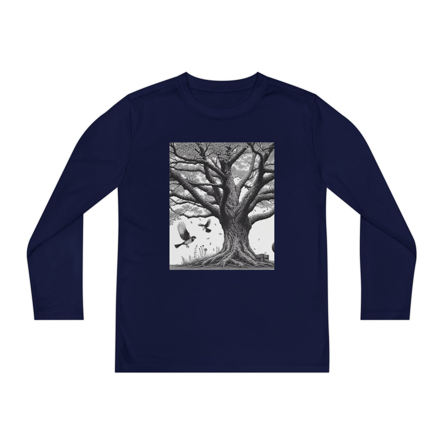 Youth Long Sleeve Tree Graphic Tee - Nature Inspired Design