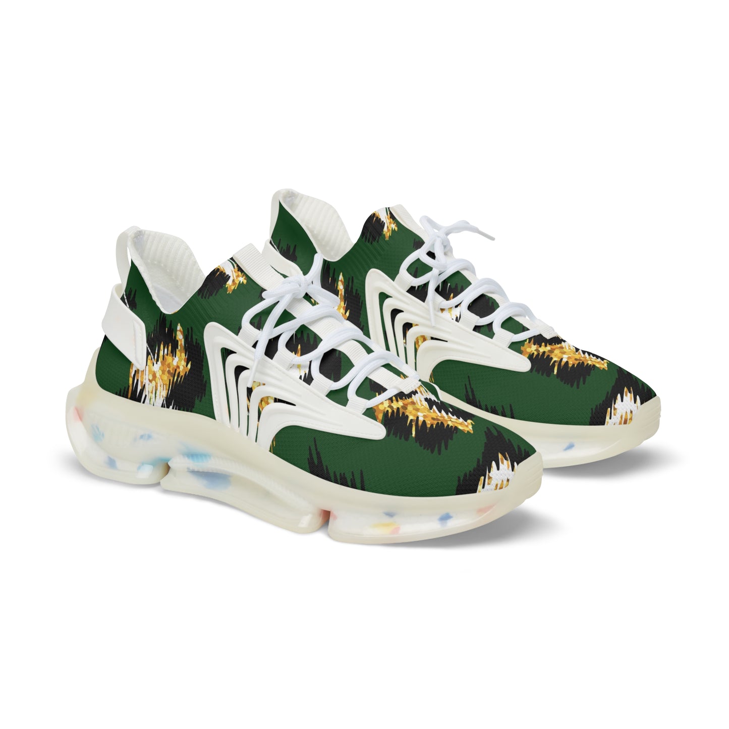 Men's Vibrant Mesh Sneakers with Abstract Print - Comfortable and Stylish Athletic Shoes