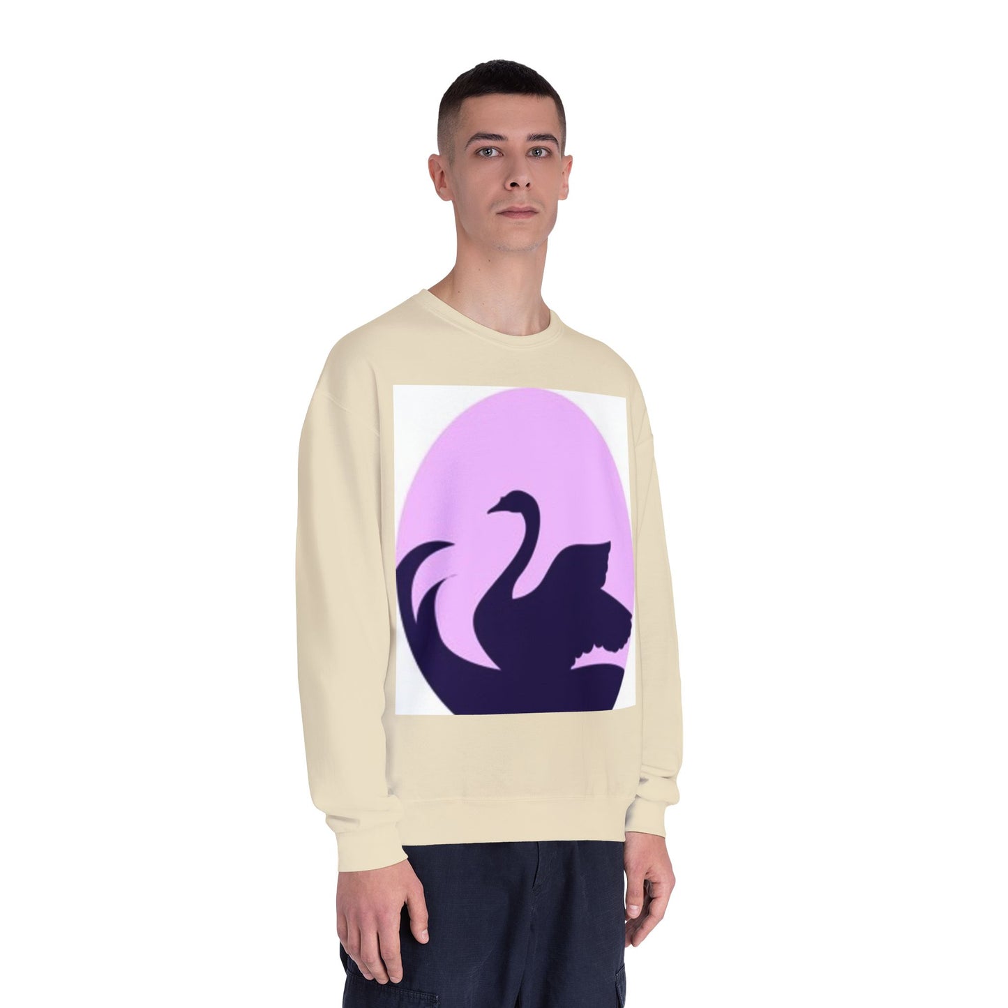 Elegant Swan Silhouette Unisex Crewneck Sweatshirt - Cozy Spring Fashion