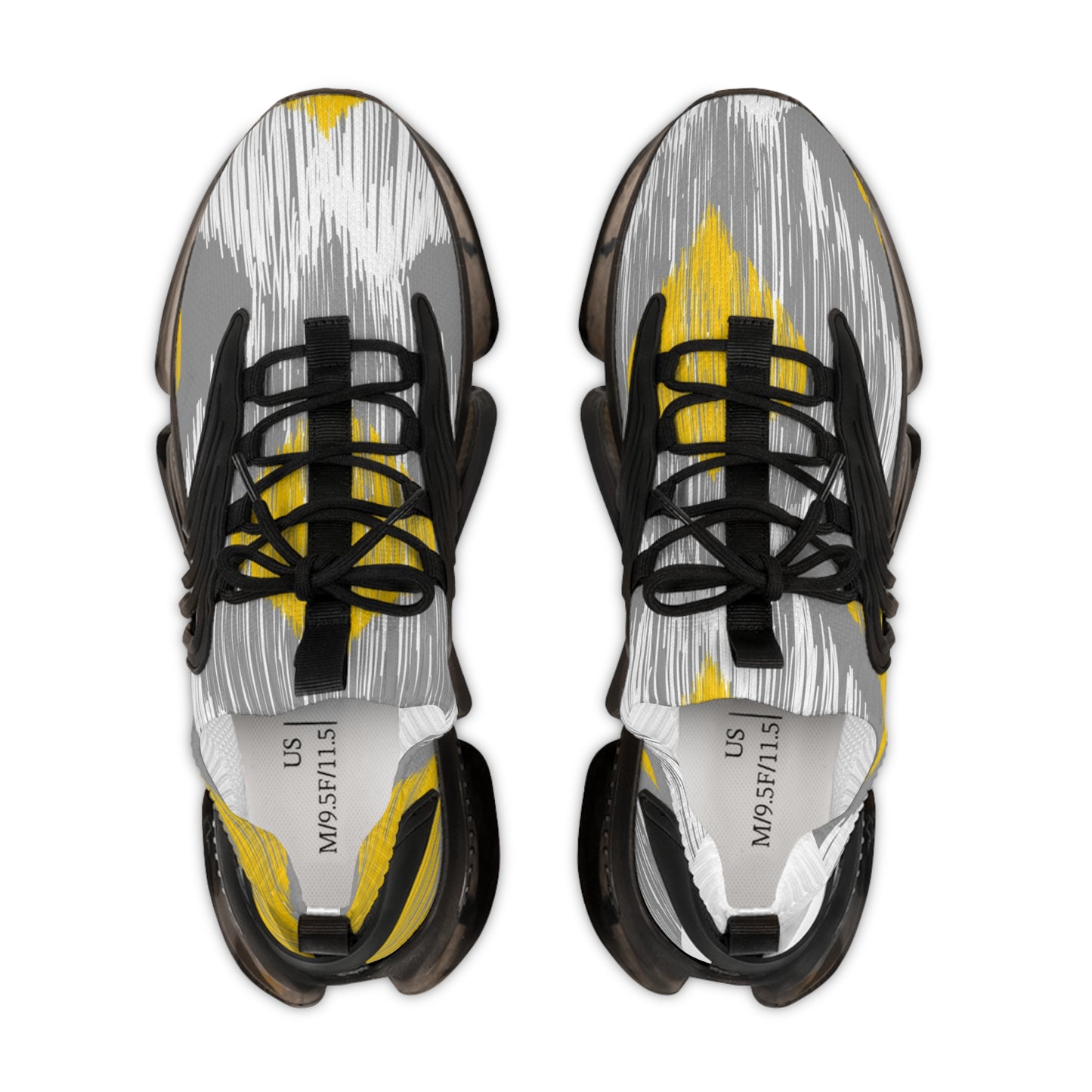 Stylish Men's Mesh Sneakers - Trendy Athletic Shoes with Gray & Yellow Design