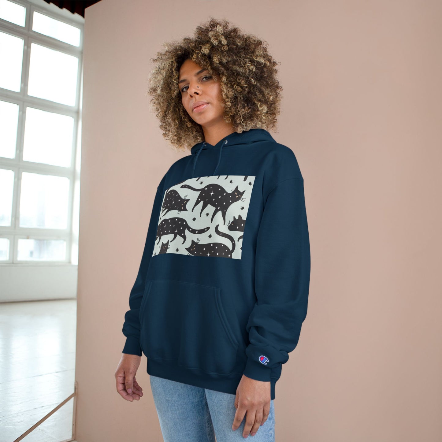 Cozy Cat Champion Hoodie - Perfect for Cat Lovers