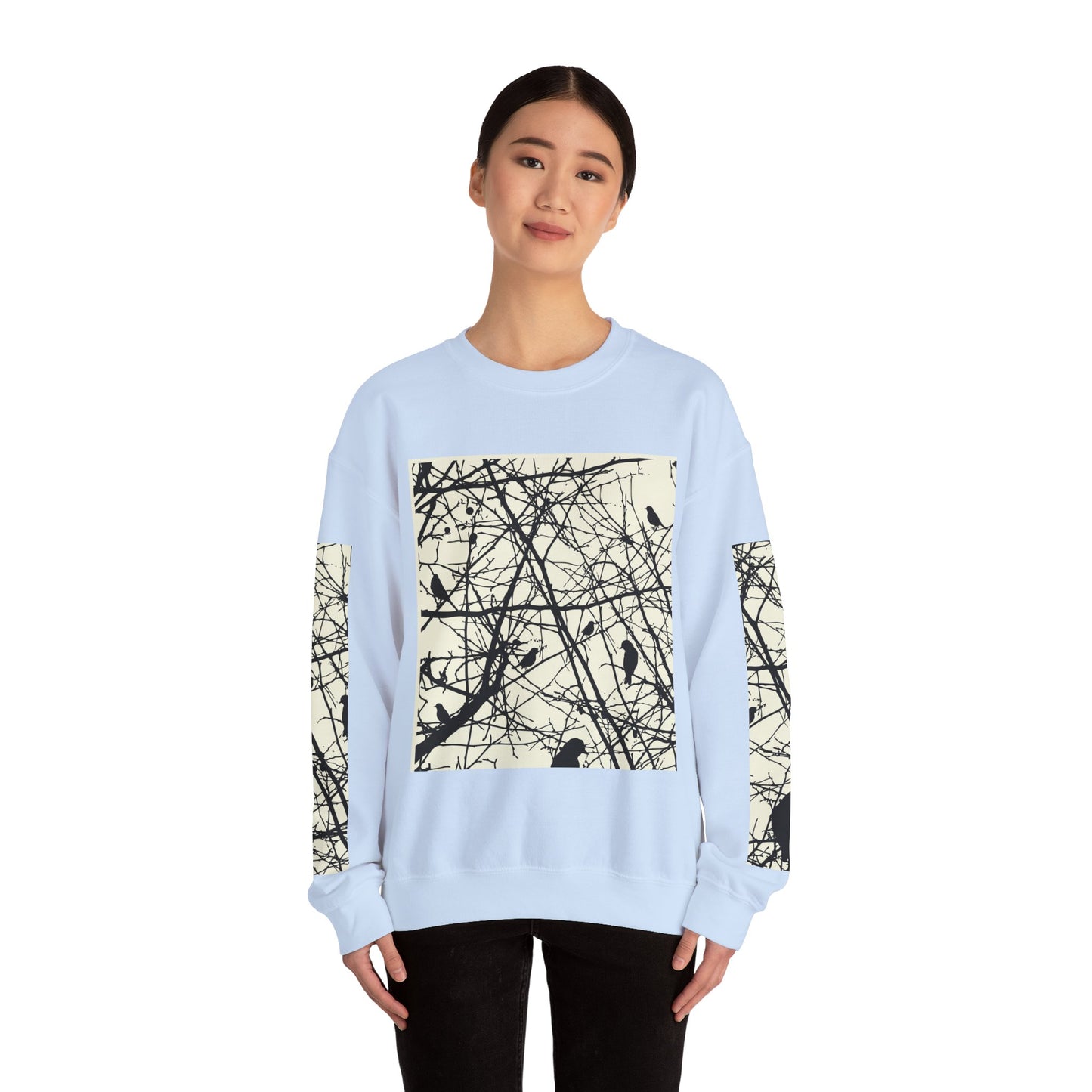 Nature-Inspired Unisex Crewneck Sweatshirt with Bird Print