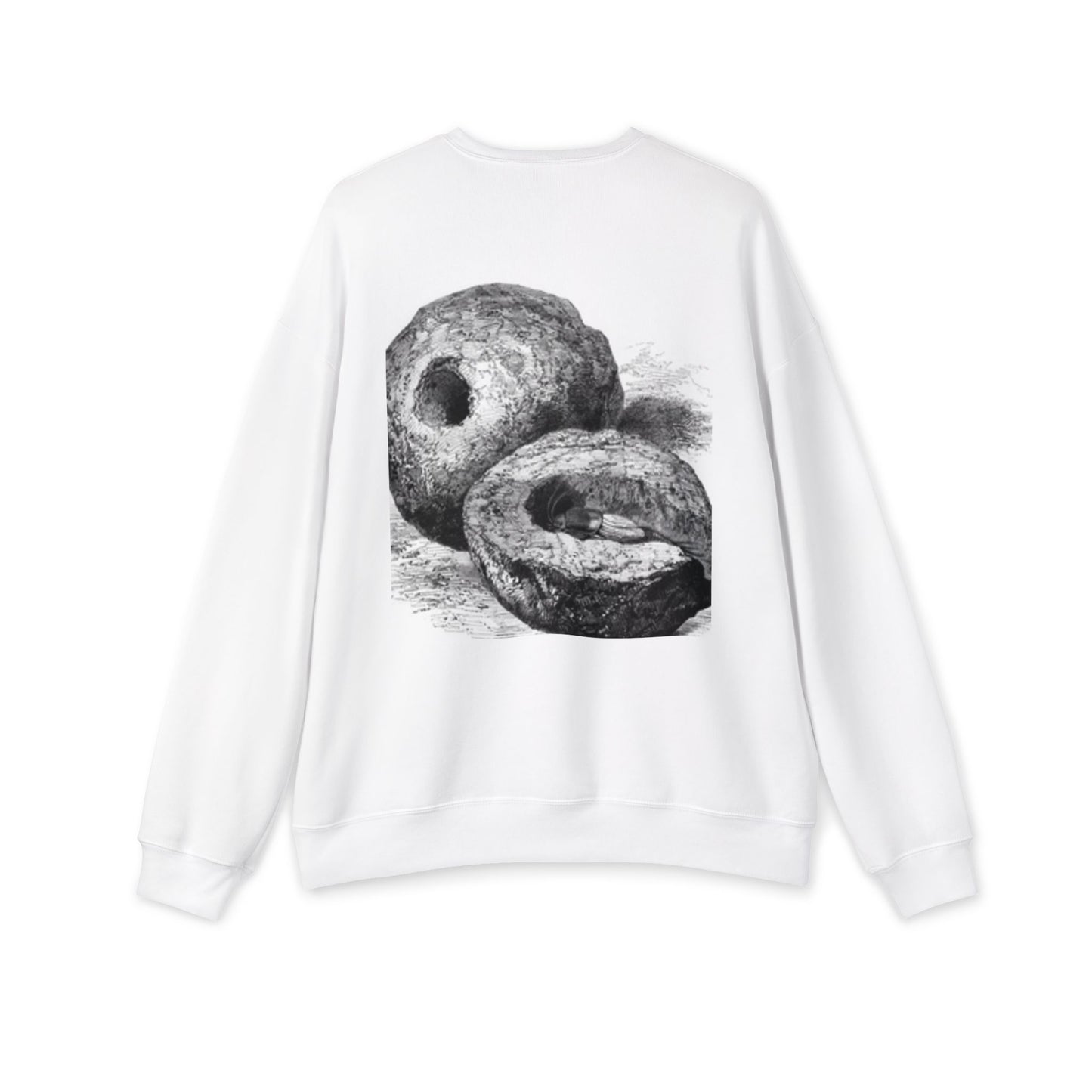 Artistic Unisex Drop Shoulder Sweatshirt with Vintage Doughnut Design