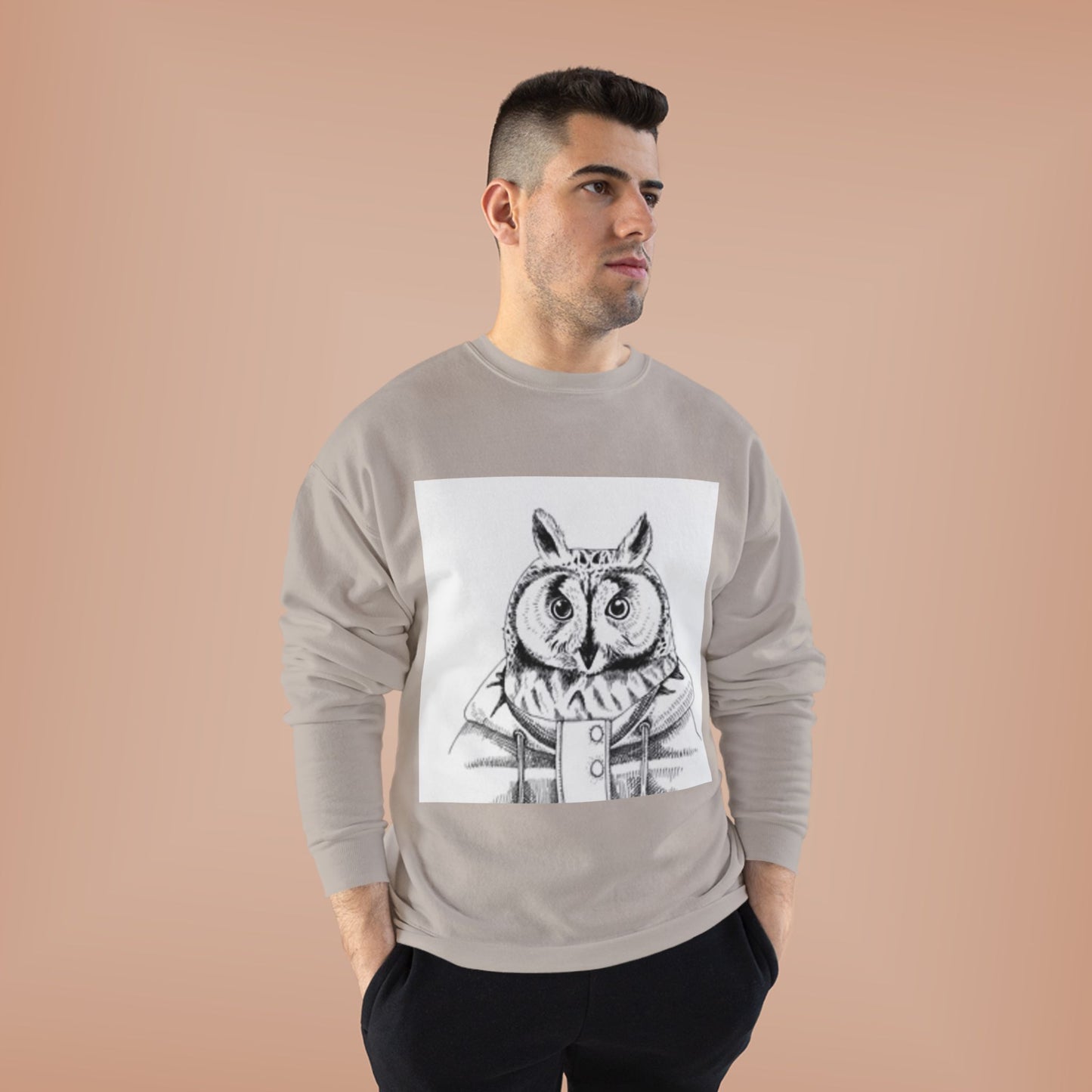 Whimsical Owl Eco-Friendly Crewneck Sweatshirt - Unisex