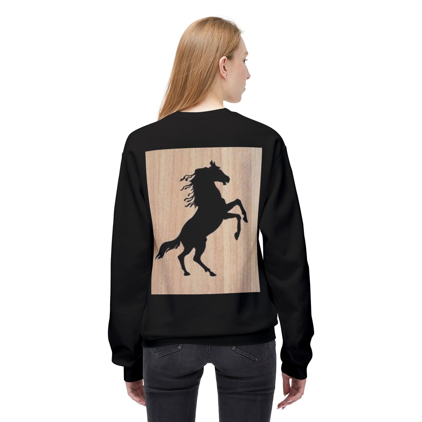 Equestrian Silhouette Fleece Sweatshirt - Perfect for Horse Lovers