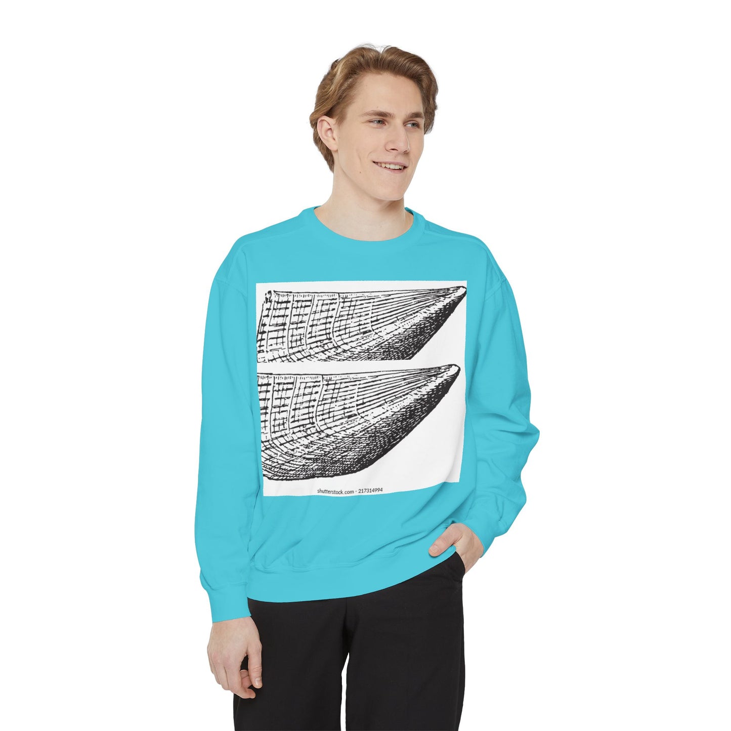 Graphic Unisex Garment-Dyed Sweatshirt | Nautical Design for Ocean Lovers