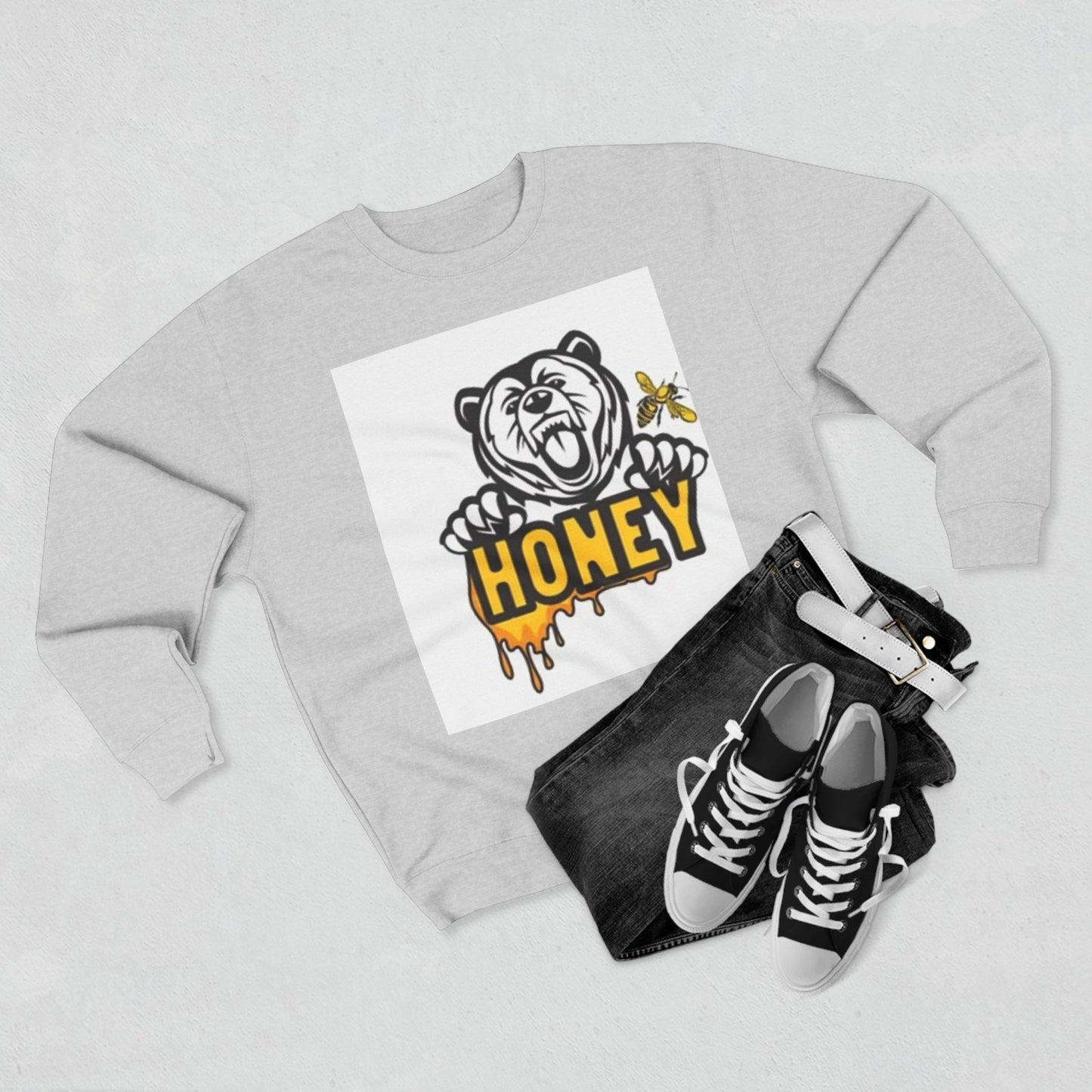 Honey Bear Unisex Crewneck Sweatshirt - Cozy and Fun Gift for Animal Lovers