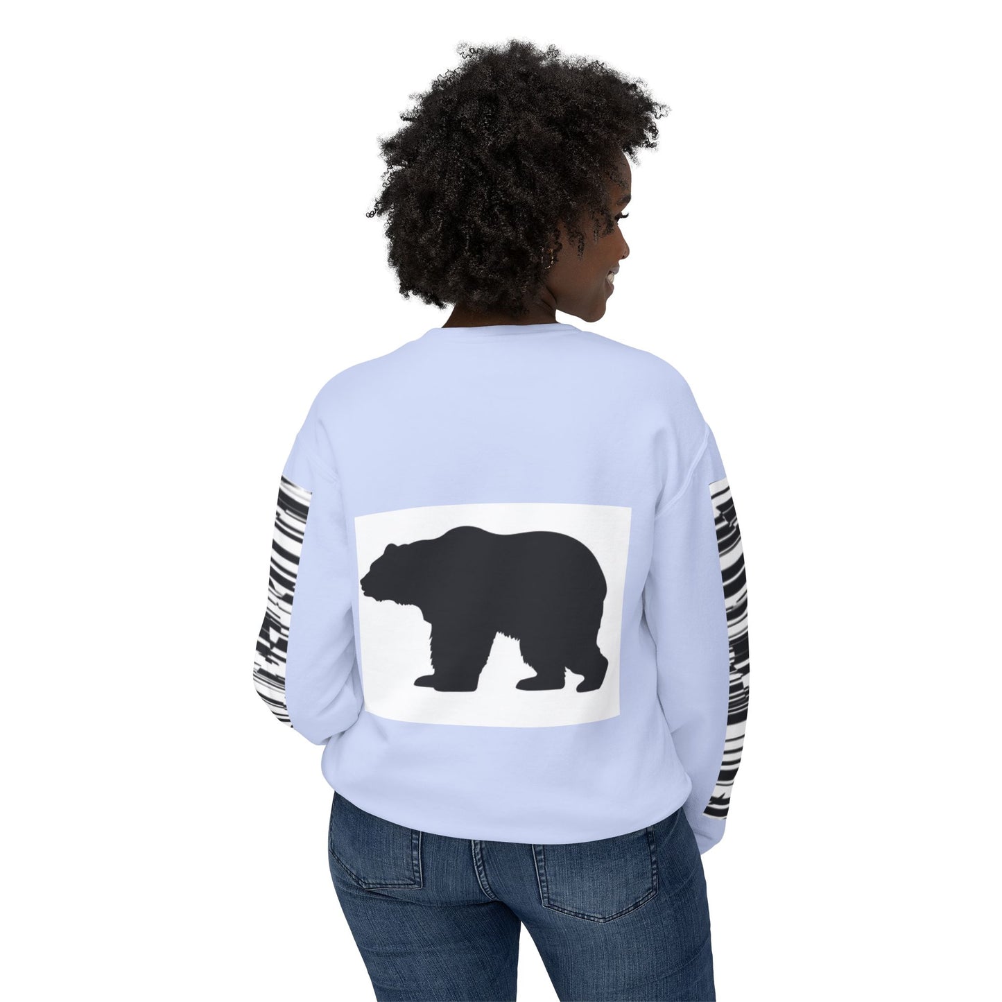 Stylish Bear Graphic Unisex Lightweight Crewneck Sweatshirt