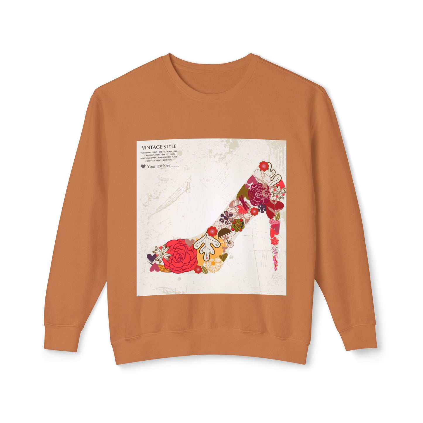 Vintage Floral High Heel Unisex Crewneck Sweatshirt | Stylish & Comfortable