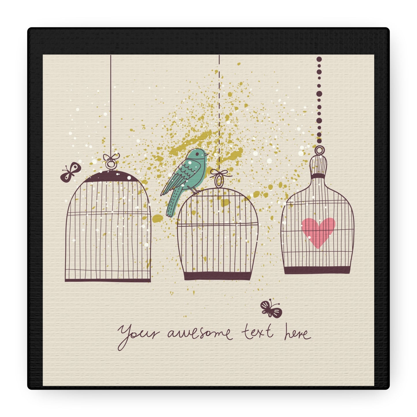 Whimsical Birdcage Canvas Wall Art - Personalized Home Decor