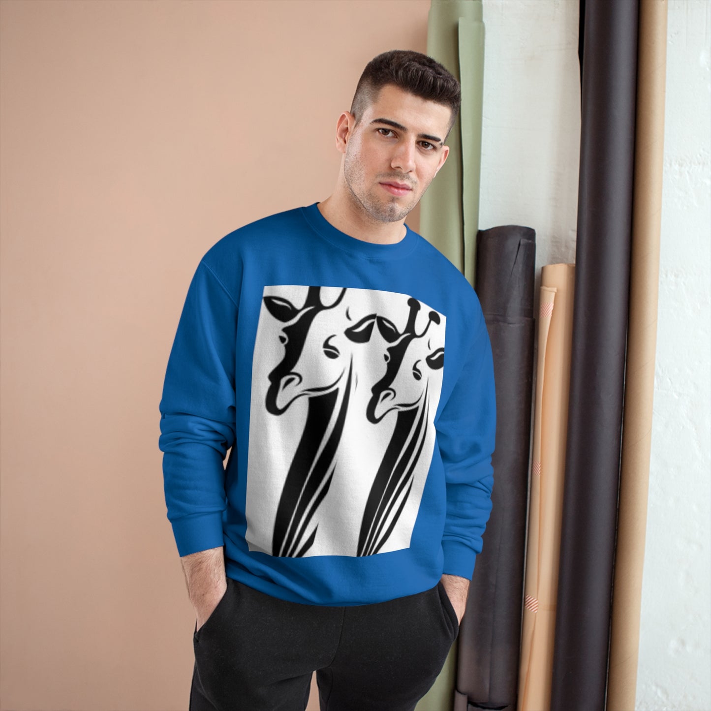 Giraffe Lovers Champion Sweatshirt - Cozy Wildlife Apparel