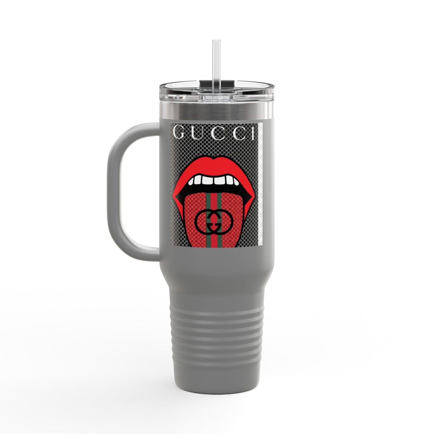 Gucci Style Insulated Travel Mug - 40oz with Iconic Lip Design