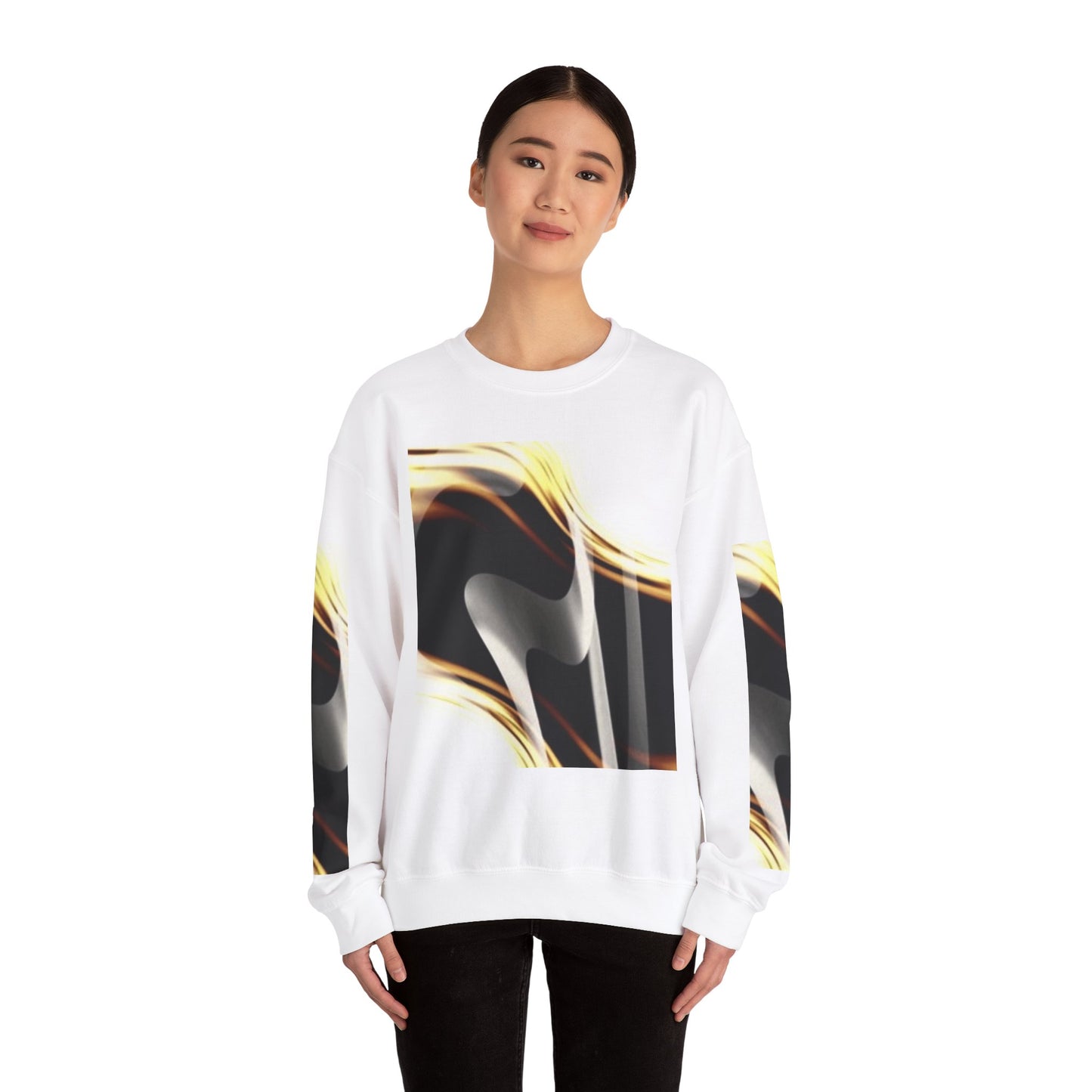 Abstract Wave Unisex Crewneck Sweatshirt - Modern Art Design