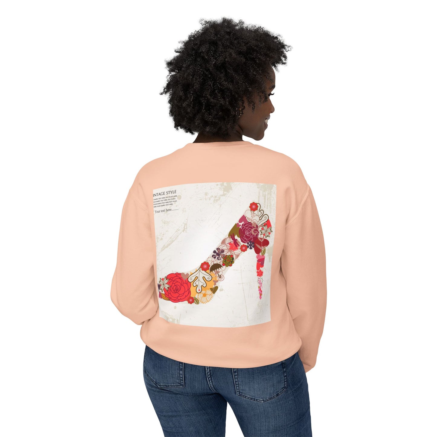 Vintage Floral High Heel Unisex Crewneck Sweatshirt | Stylish & Comfortable